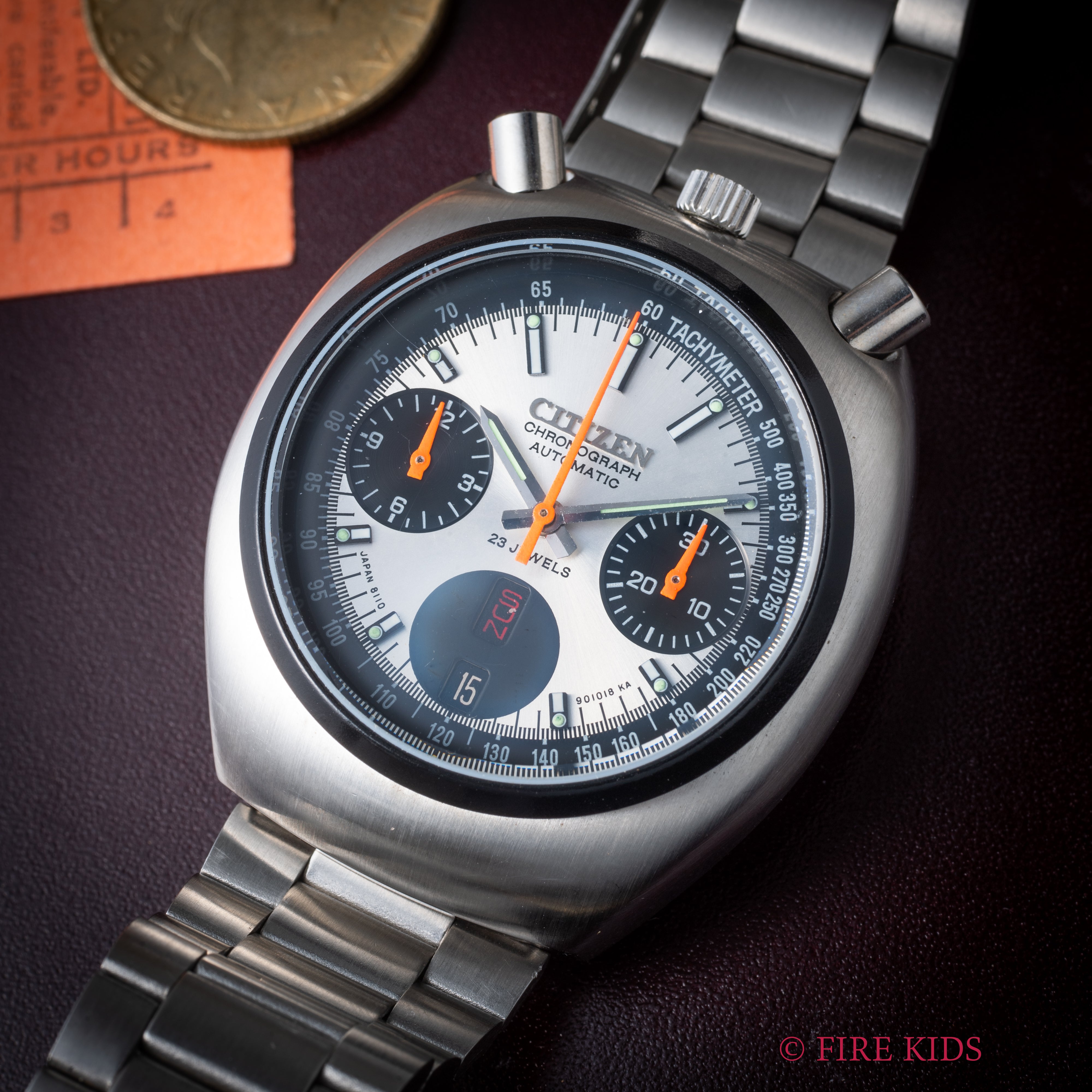 シチズン ツノクロノ チャレンジタイマー 1979年製 自動巻きクロノグラフ 純正ブレス