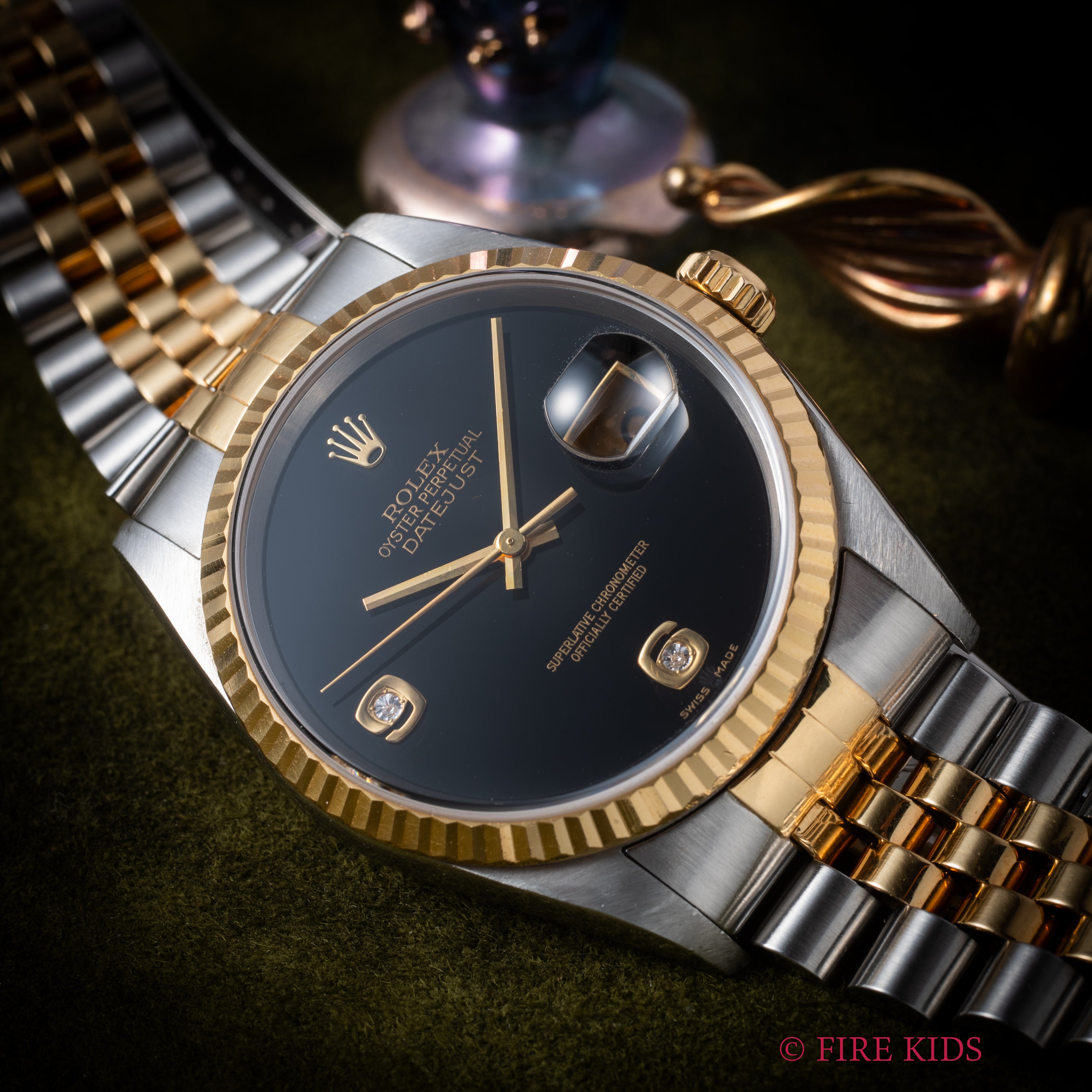 ロレックス デイトジャスト 2000年製 Ref.16233 2BR コンビ オニキスダイヤル