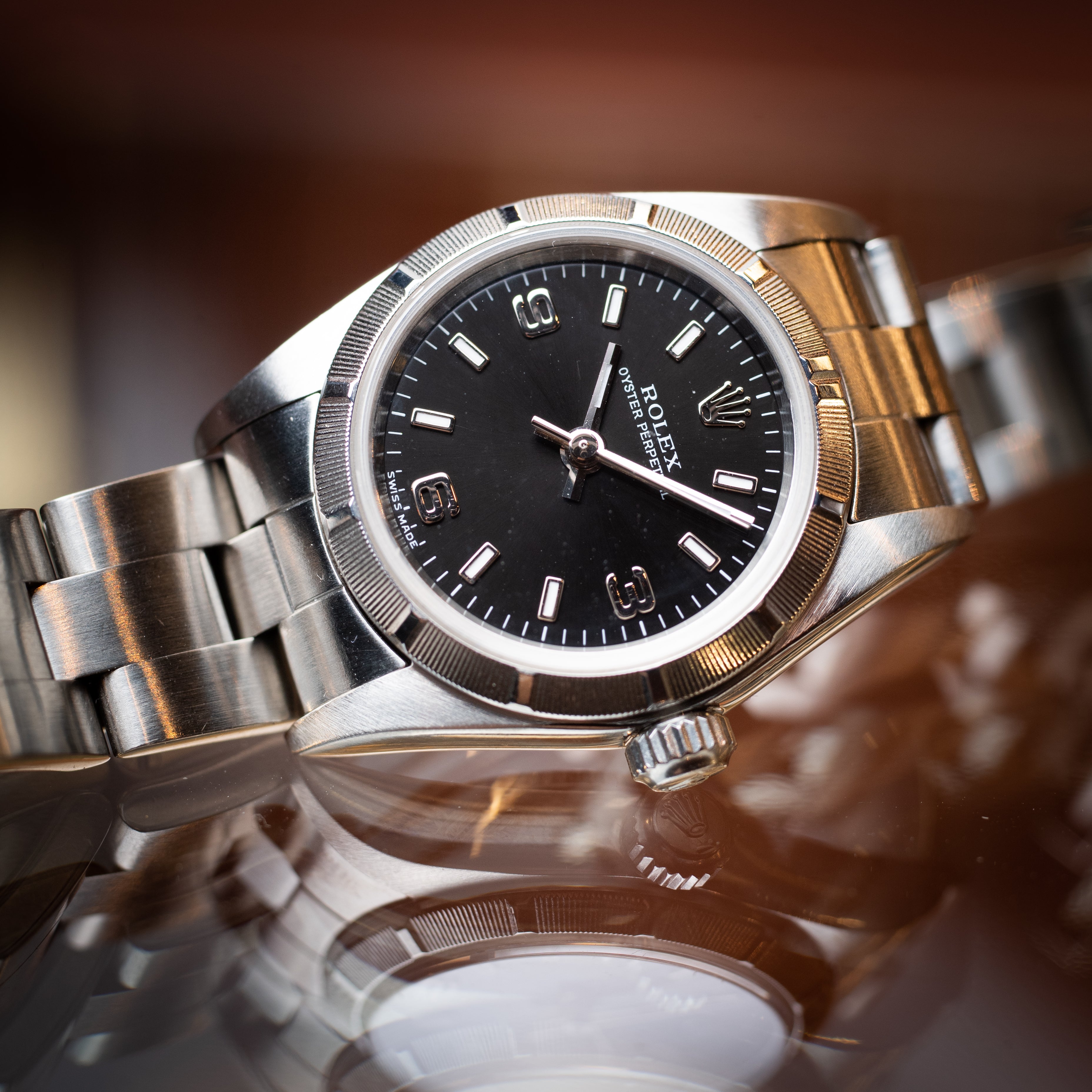 ロレックス レディース 2002年製 オイスターパーペチュアル Ref.76030 箱付き エクスプローラーダイヤル