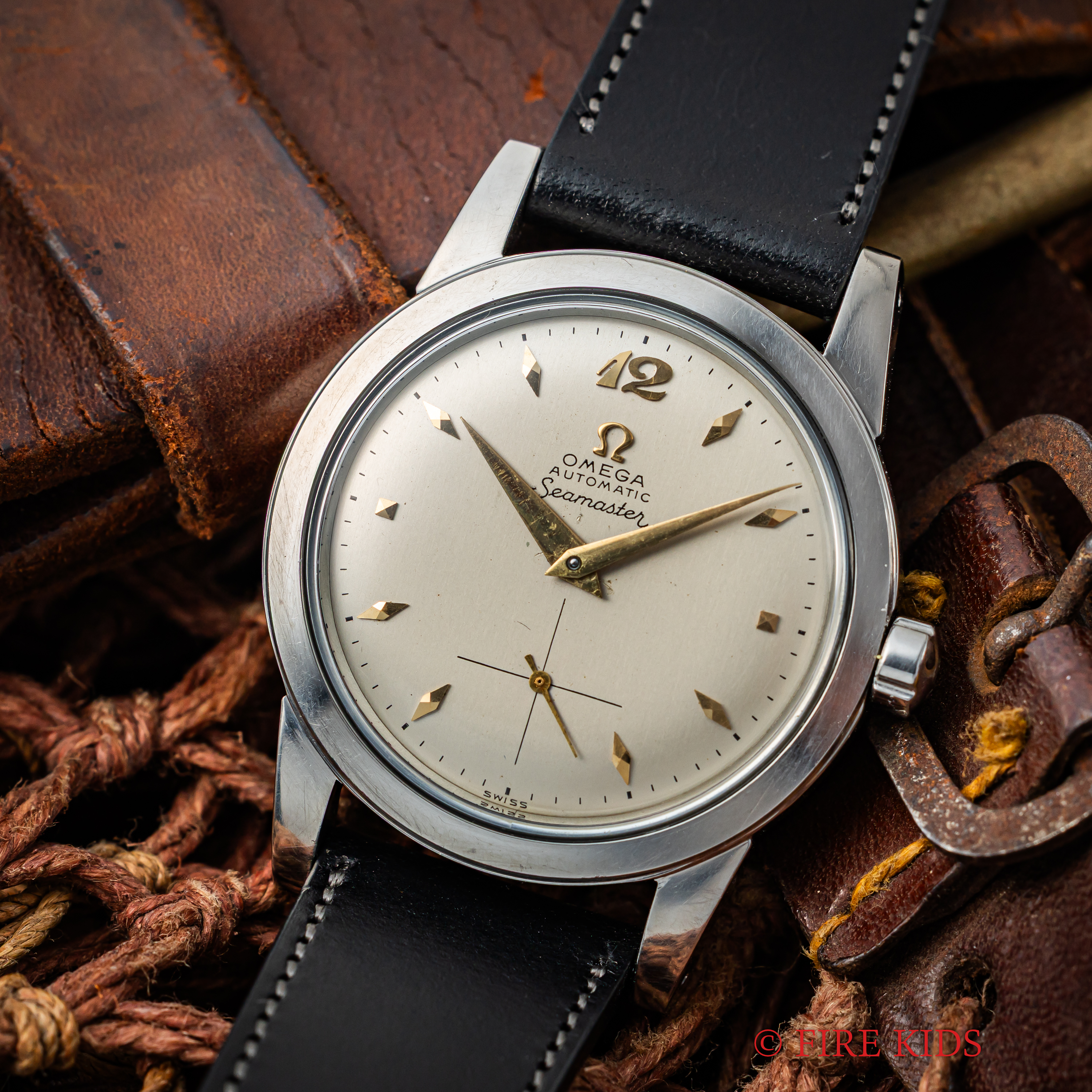 オメガ シーマスター バンパー式オートマチック スモールセコンド 1952年製 Ref.2576-15 Cal.342 アイボリーダイヤル