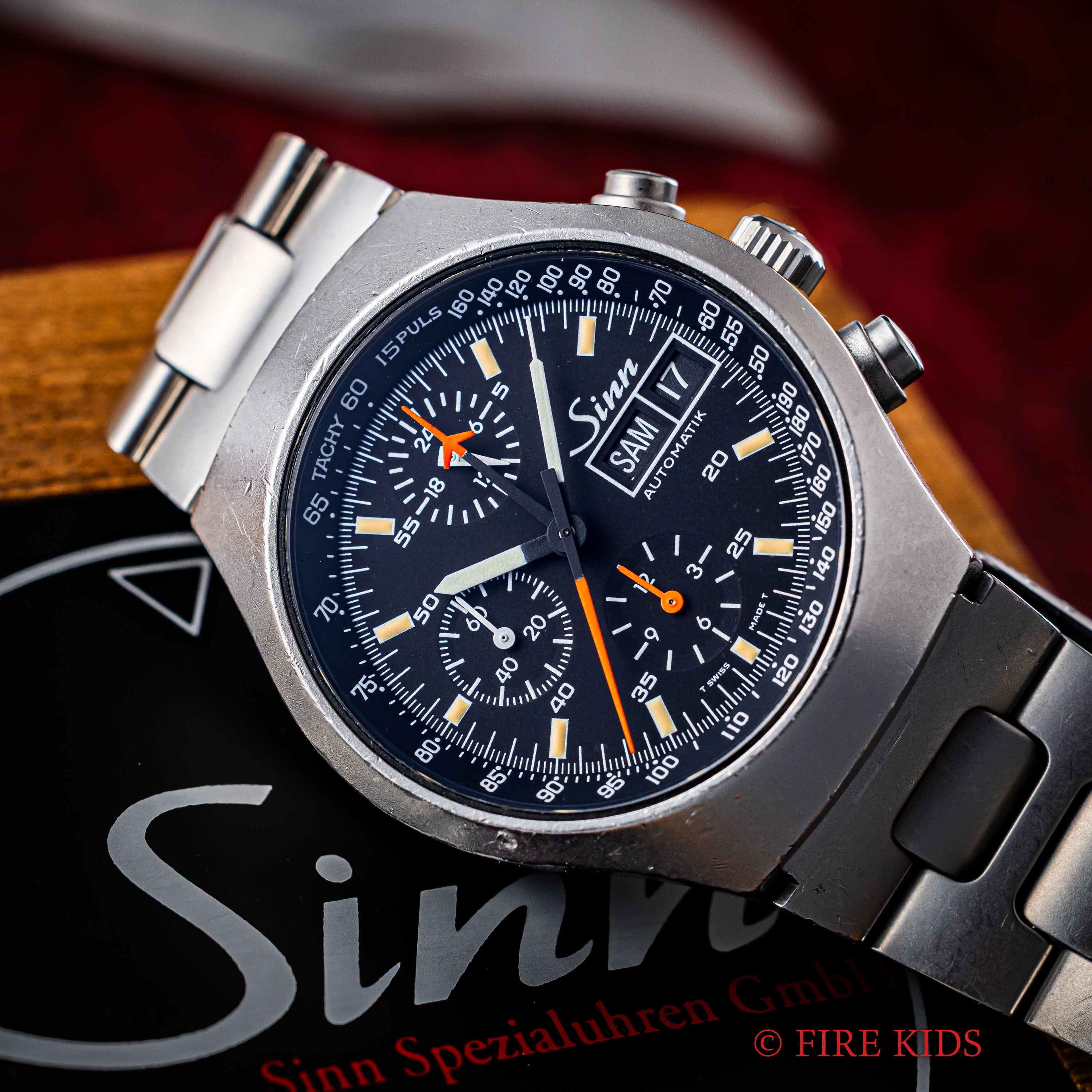 ジン クロノグラフ 157.M 2000年発行ギャラ（平成12年）自動巻 Cal.レマニア5100 純正ブレス 箱ギャラ