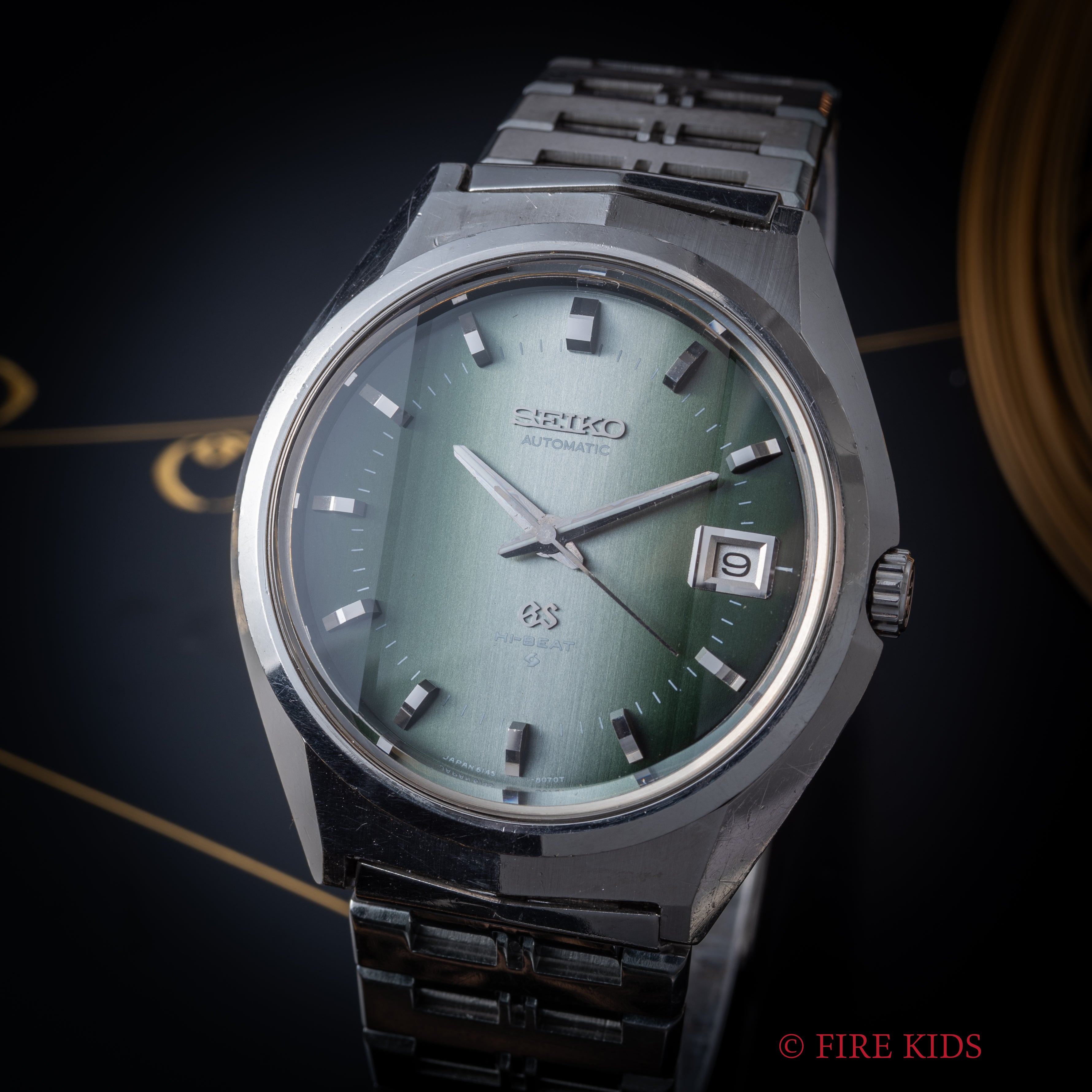 グランドセイコー Ref.6145-8050 1972年製 61GS カットガラス グリーングラデーション 純正ブレス