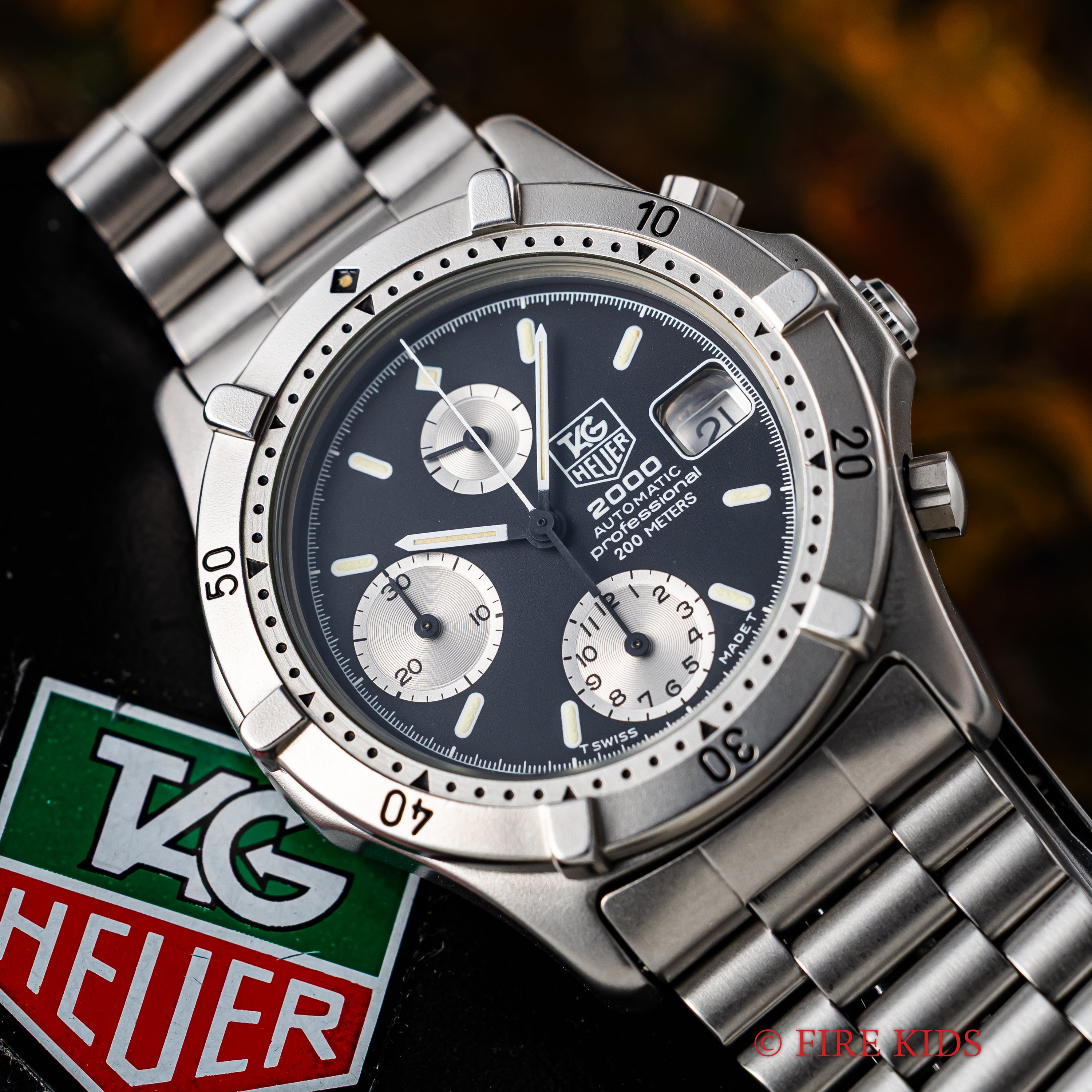 タグホイヤー ダイバーズクロノグラフ 2000プロフェッショナル 自動巻きクロノグラフ 1990年販売ギャラ