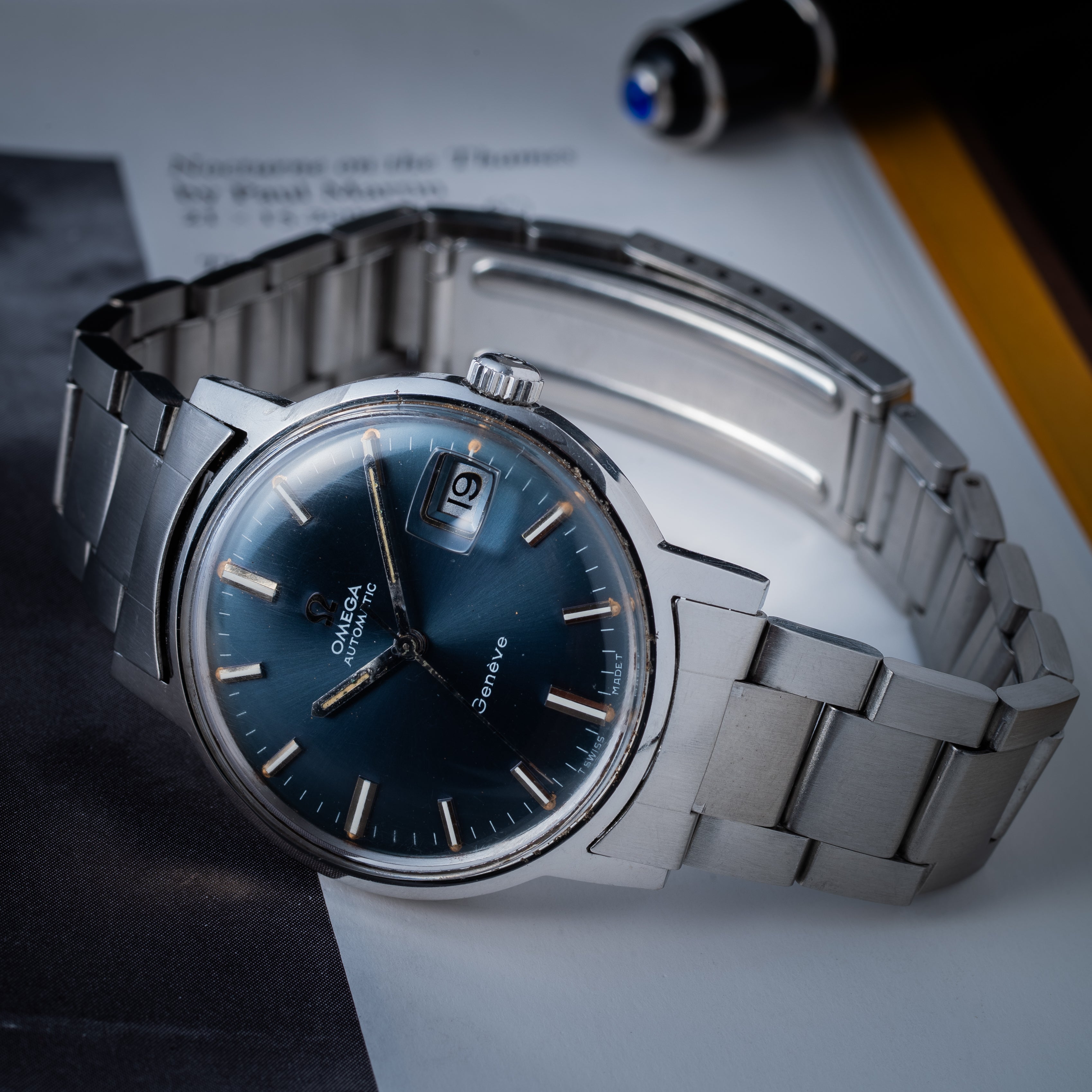 オメガ ジュネーブ 1969年製 三連ブレス付き