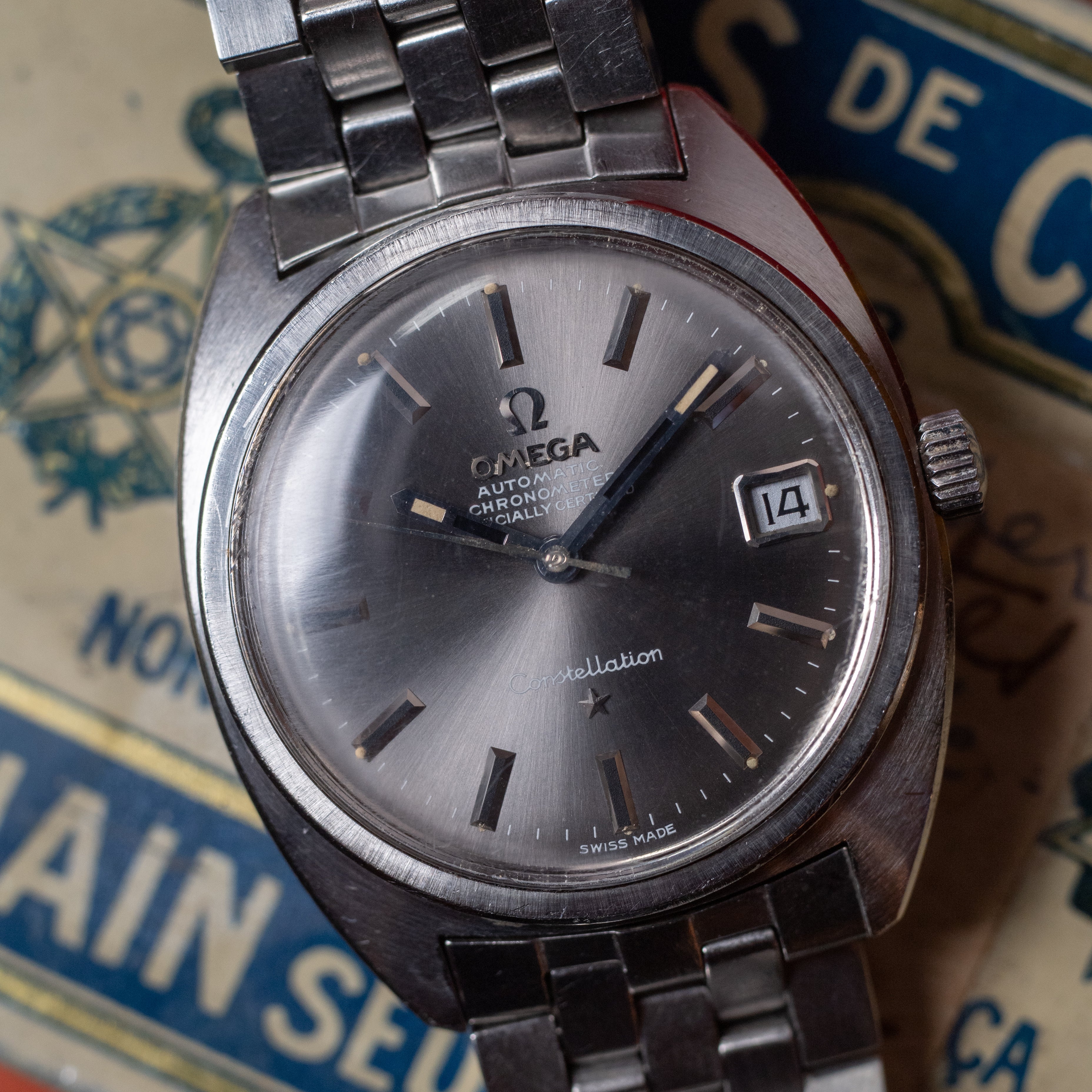 オメガ コンステレーション 1971年製 ジェンタ グレーダイヤル ブレス付き