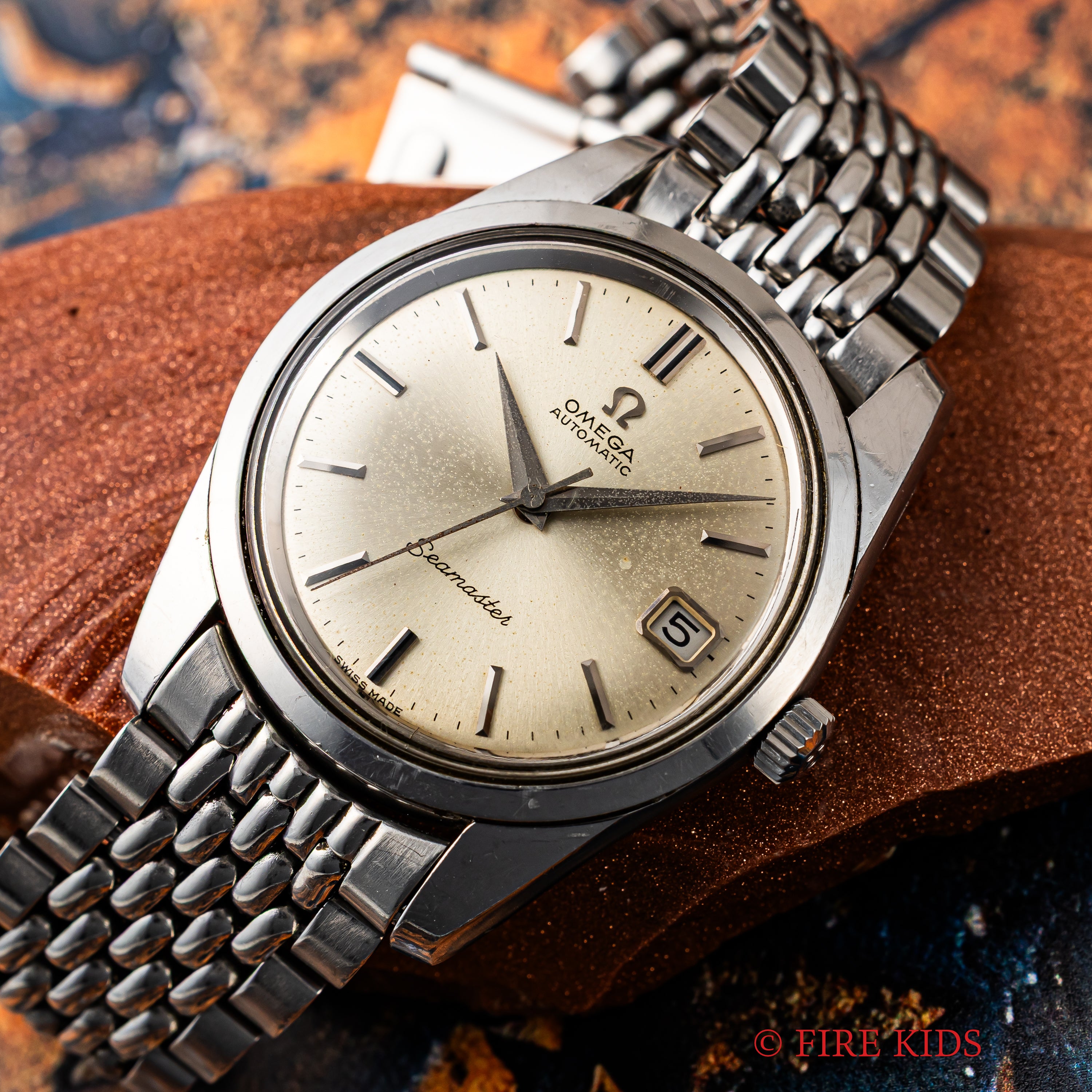 オメガ シーマスター 1963年製 Ref.166.010 自動巻 Cal.562 シルバーダイヤル 純正ライスブレス