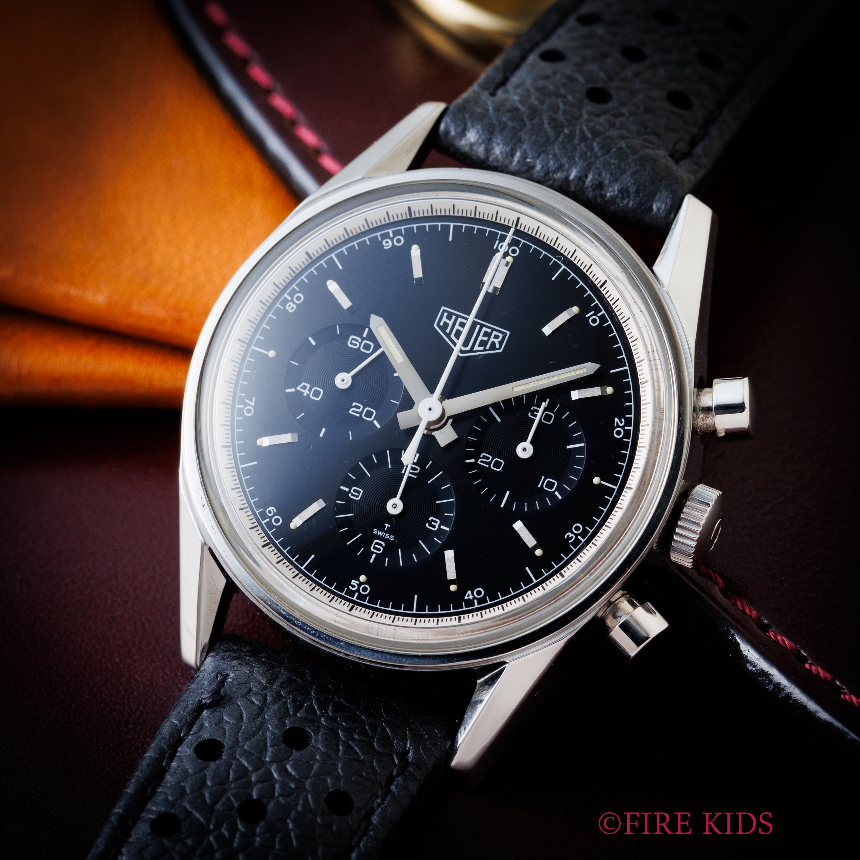 ホイヤー カレラ クラシック 1990年代製 Ref.CS3111 手巻き Cal.1873 黒文字盤 純正尾錠