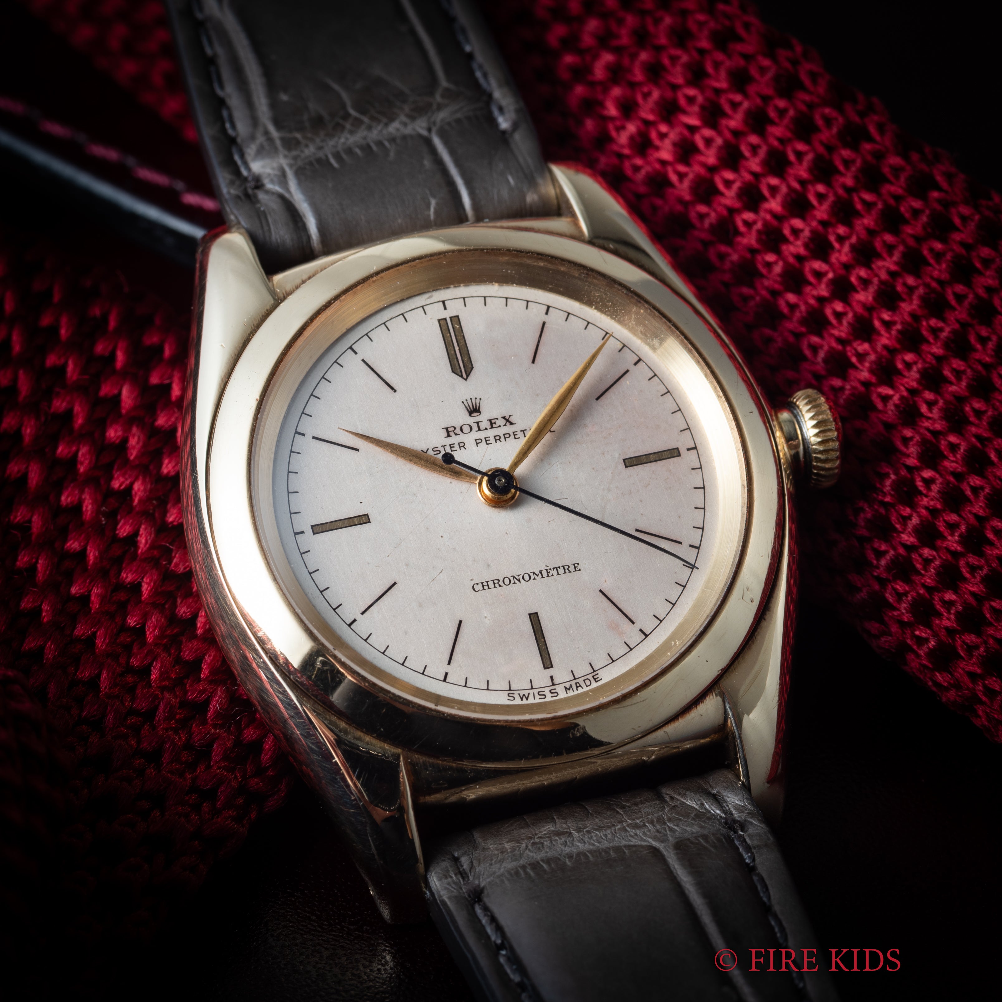 ロレックス 14金無垢バブルバック 1946年製 Ref.3131 オリジナルダイヤル 18金無垢尾錠