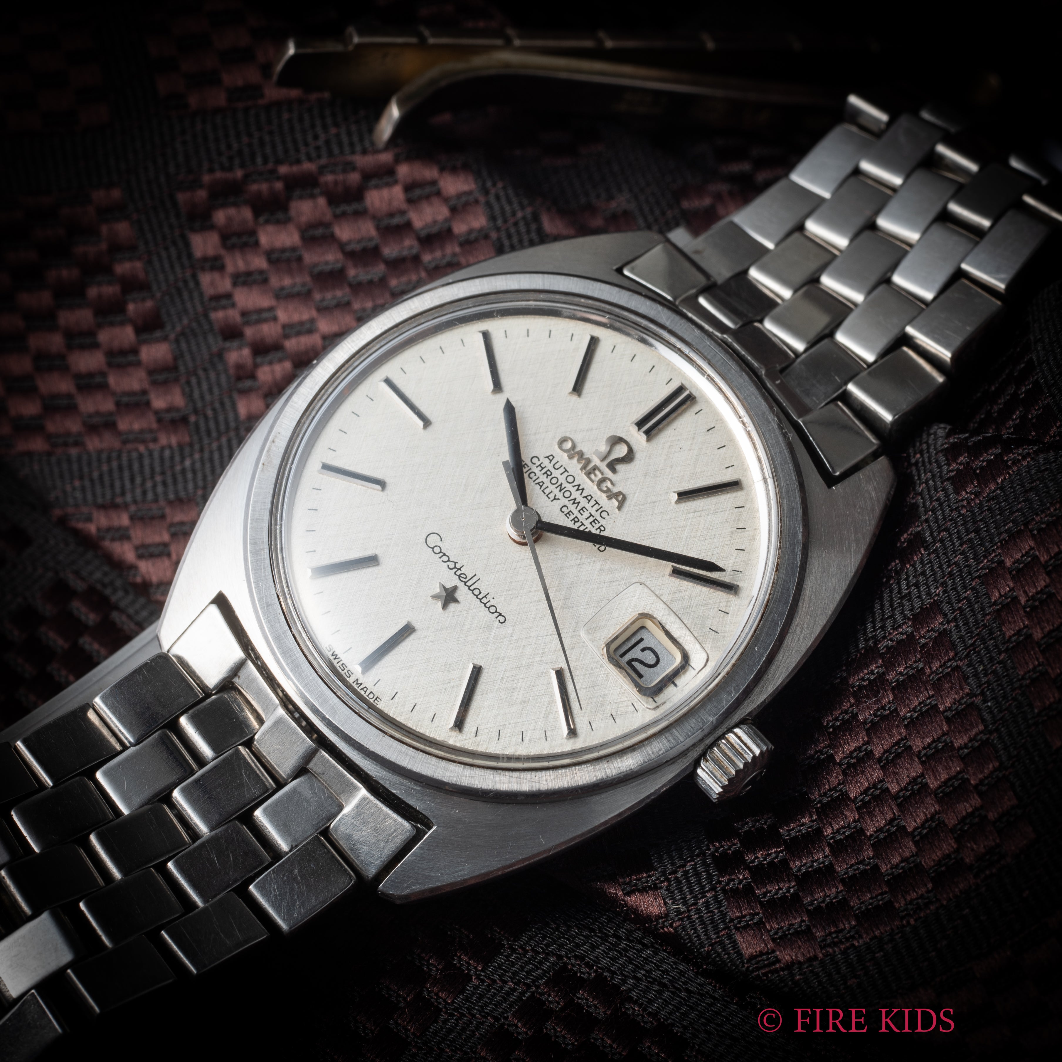 オメガ コンステレーション 1969年製 Ref.168.017SP ジェンタ前期型 リネンダイヤル クロノメーター自動巻 純正ブレス