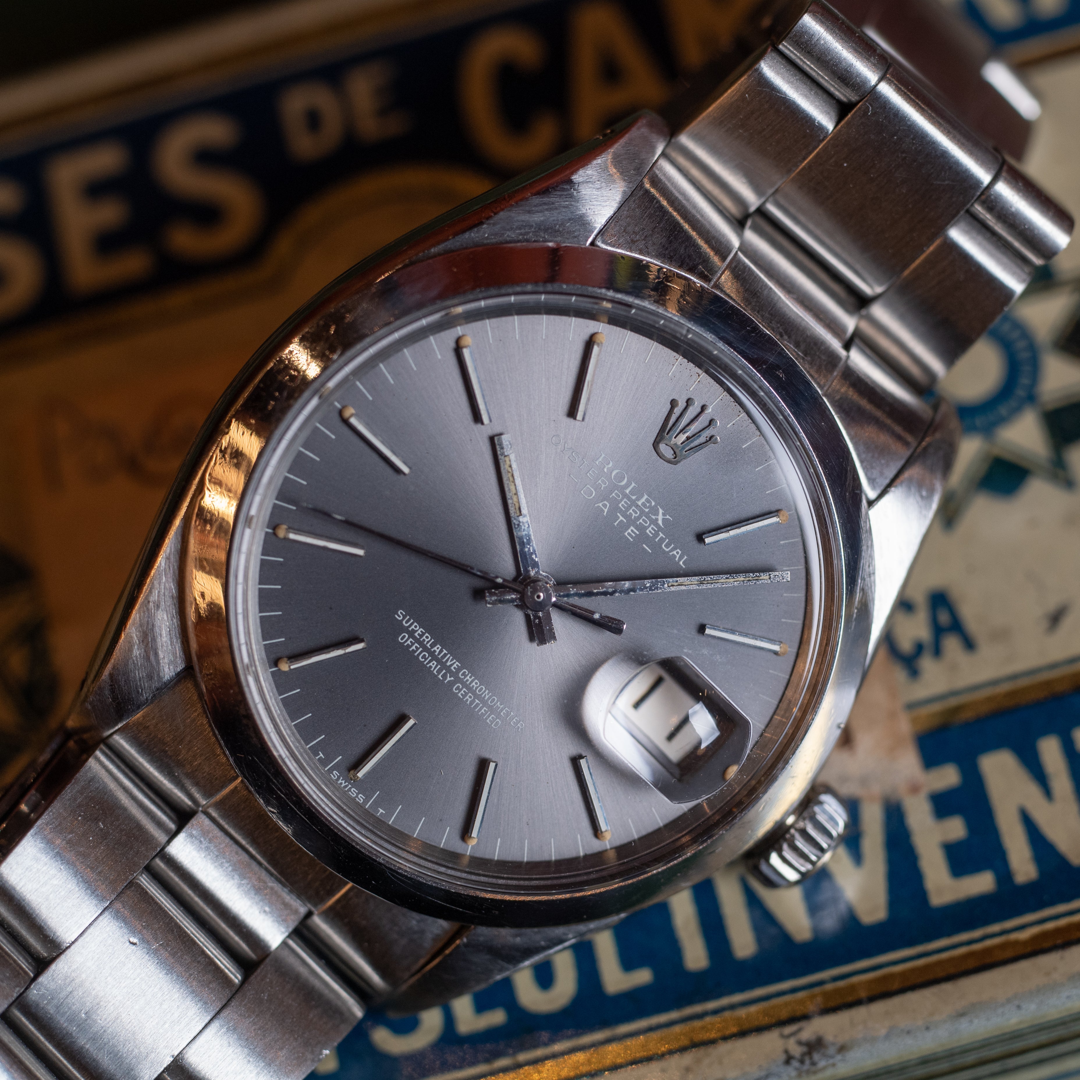 ロレックス 1968年製 オイスターパーペチュアルデイト グレーダイヤル Ref.1500