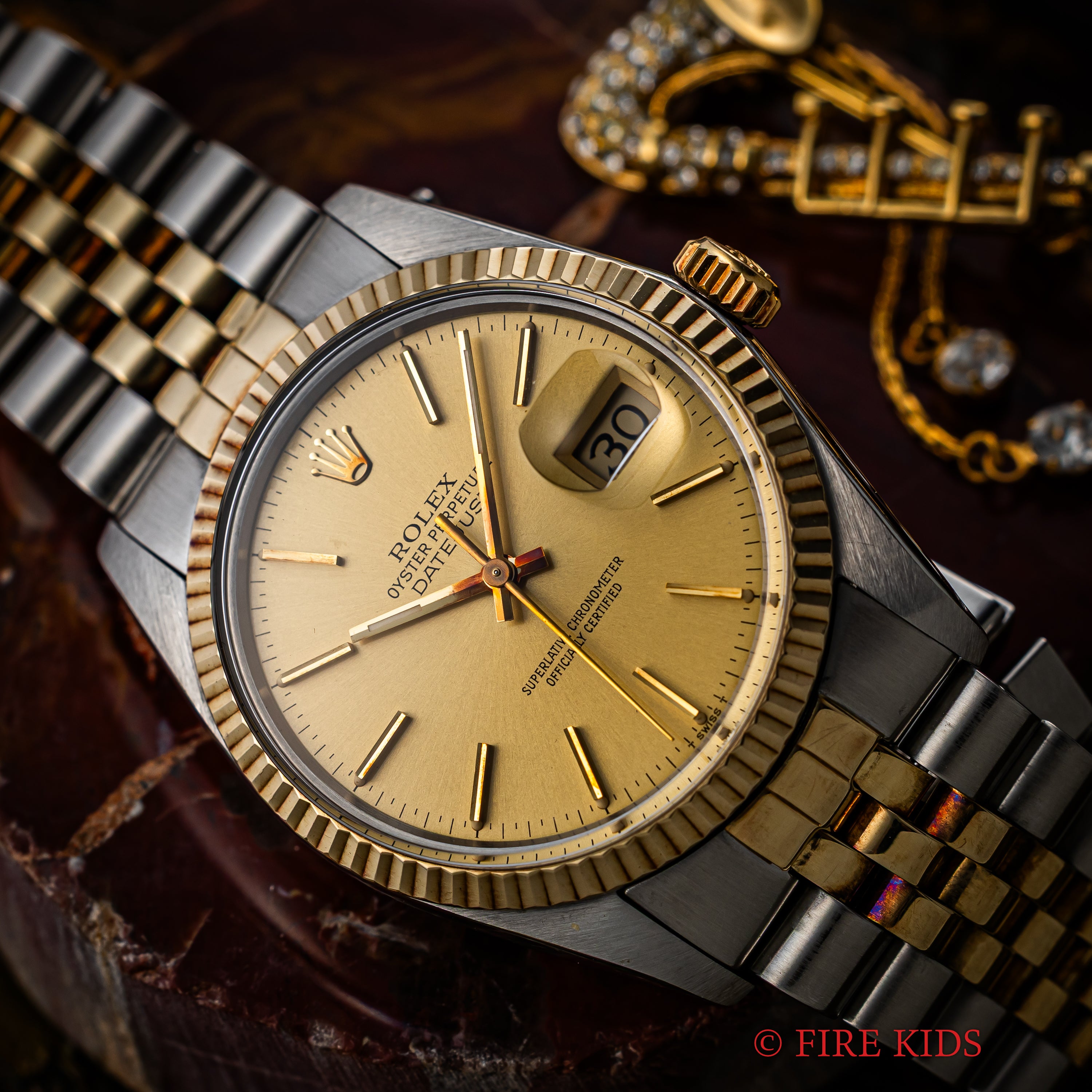 ロレックス 1981年製 デイトジャスト36 コンビ Ref.16013 自動巻 トリチウム夜光 純正コンビブレス