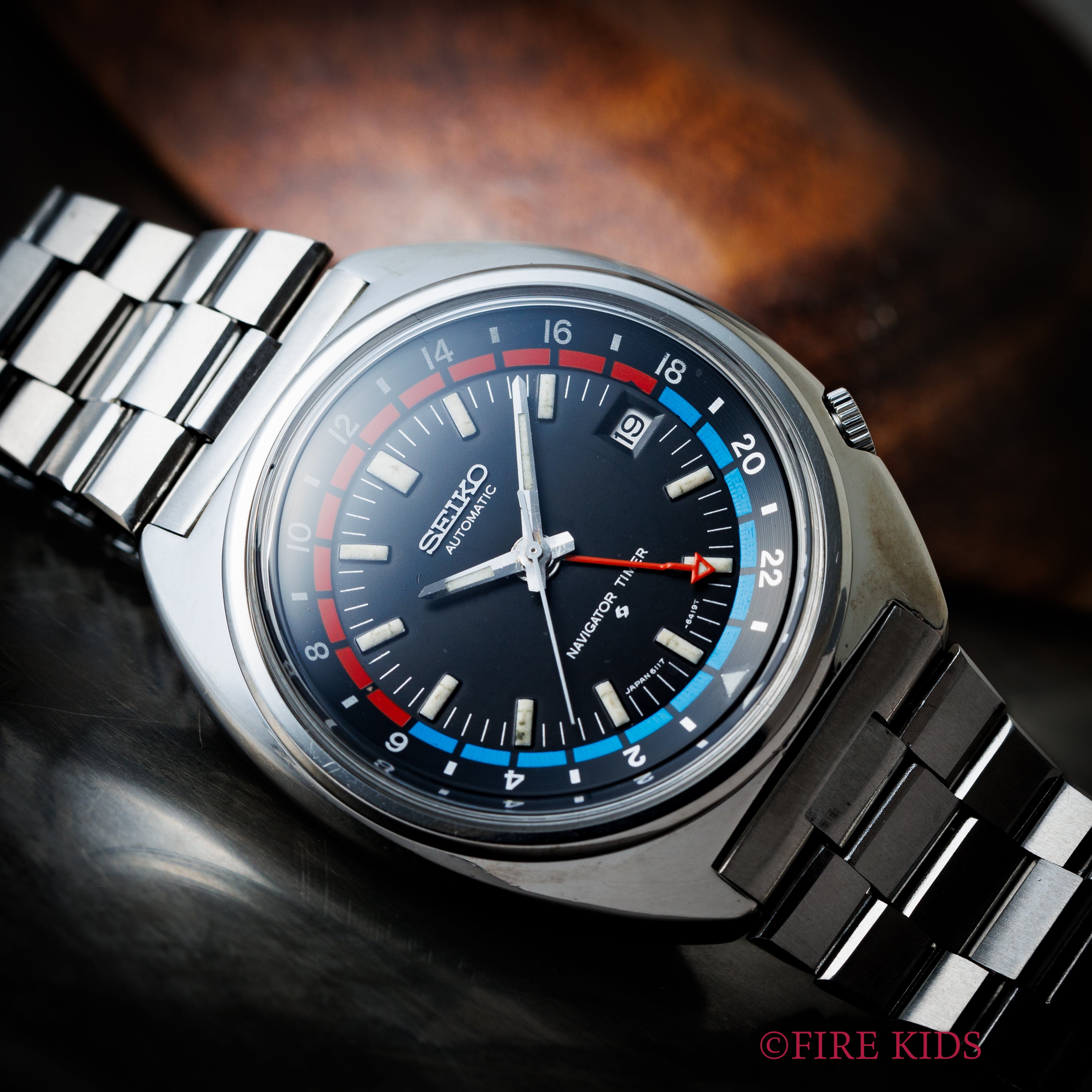 セイコー ナビゲータータイマー 自動巻き 1975年製 Ref.6117-6410 純正ブレス