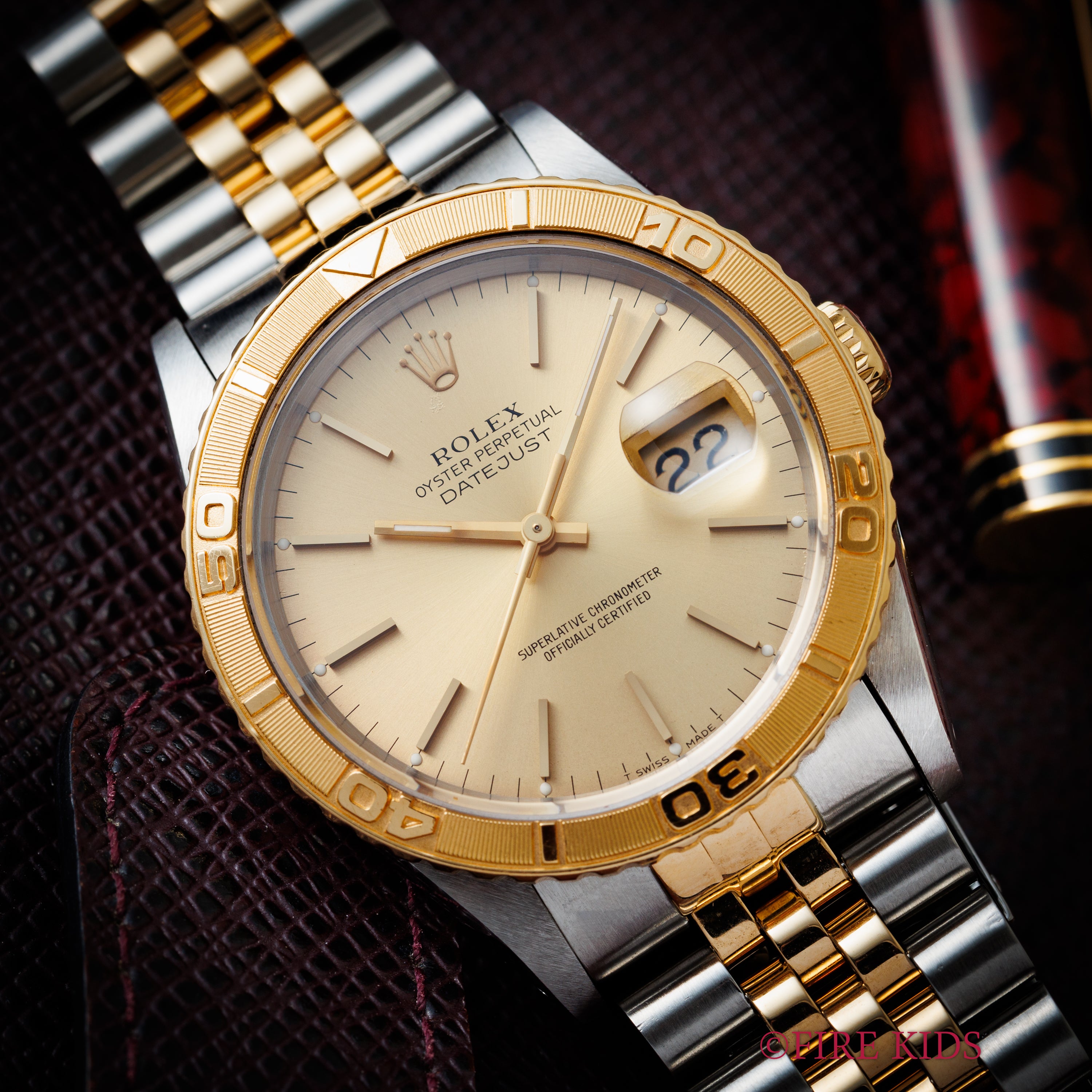 ロレックス サンダーバード1990～91年製 Ref.16263 シャンパンコンビ 純正コンビブレス