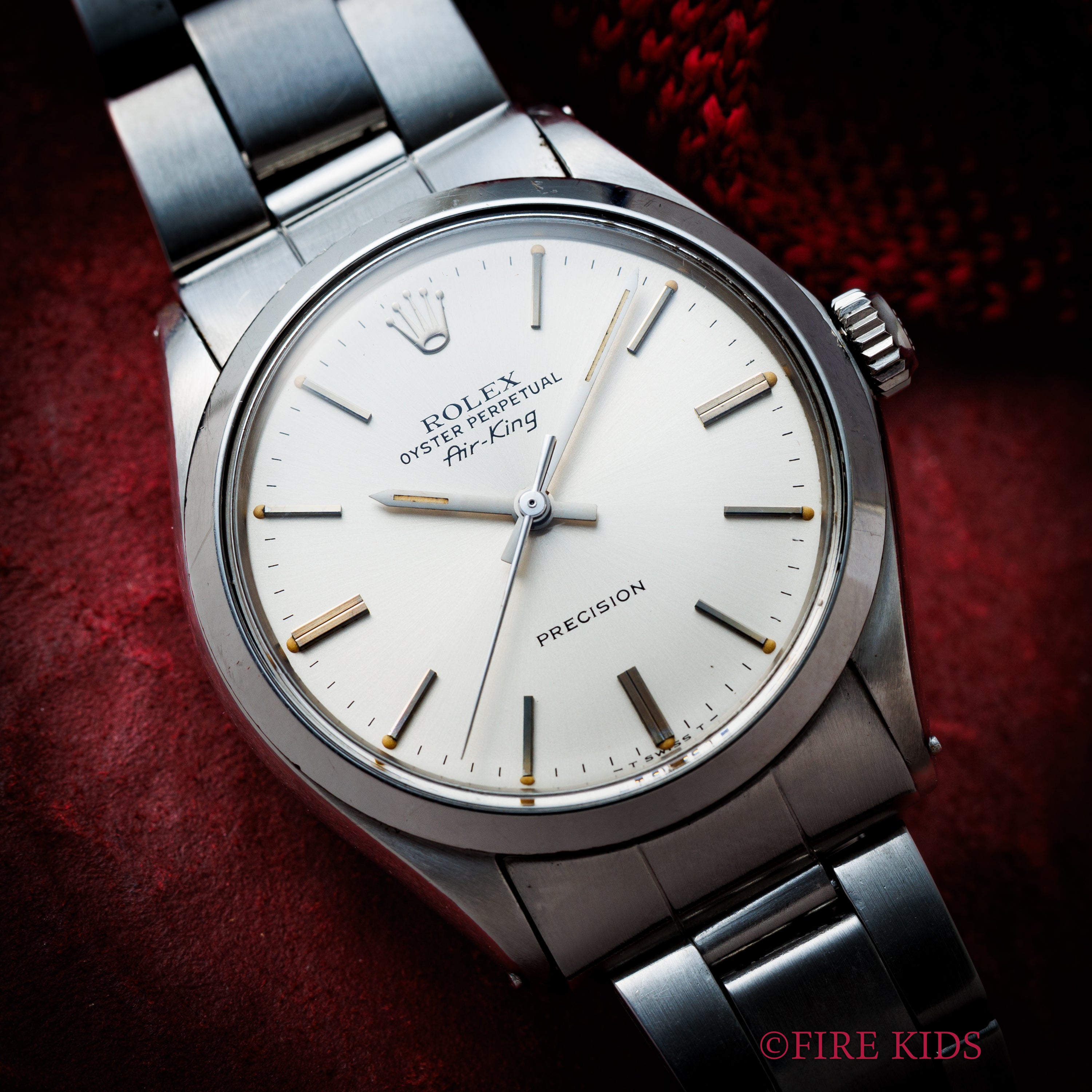 ロレックス エアキング 1972年製 Ref.5500 シルバーダイヤル 純正巻きオイスターブレス