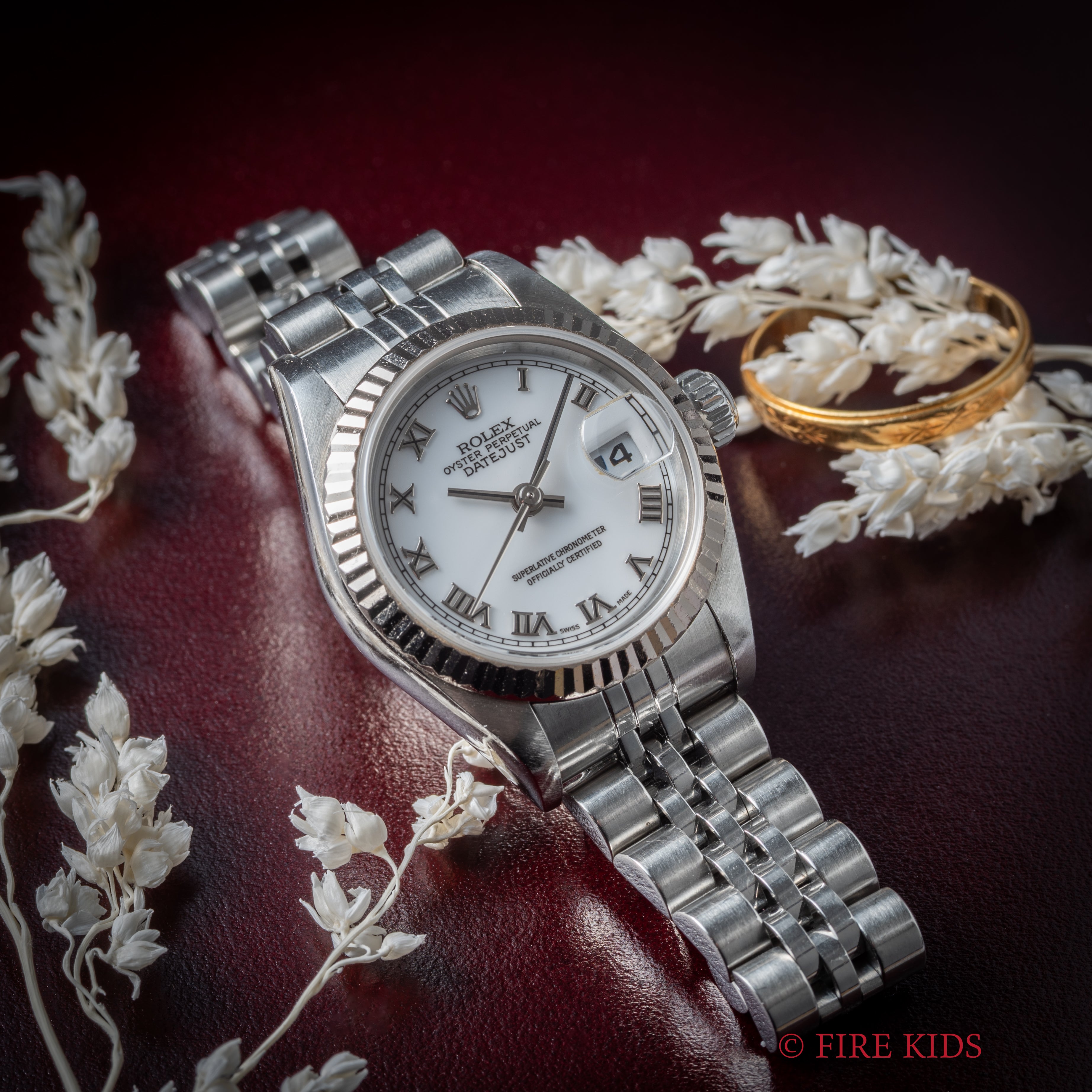 ロレックス デイトジャスト ホワイトローマン レディース 2002年製 Ref.79174