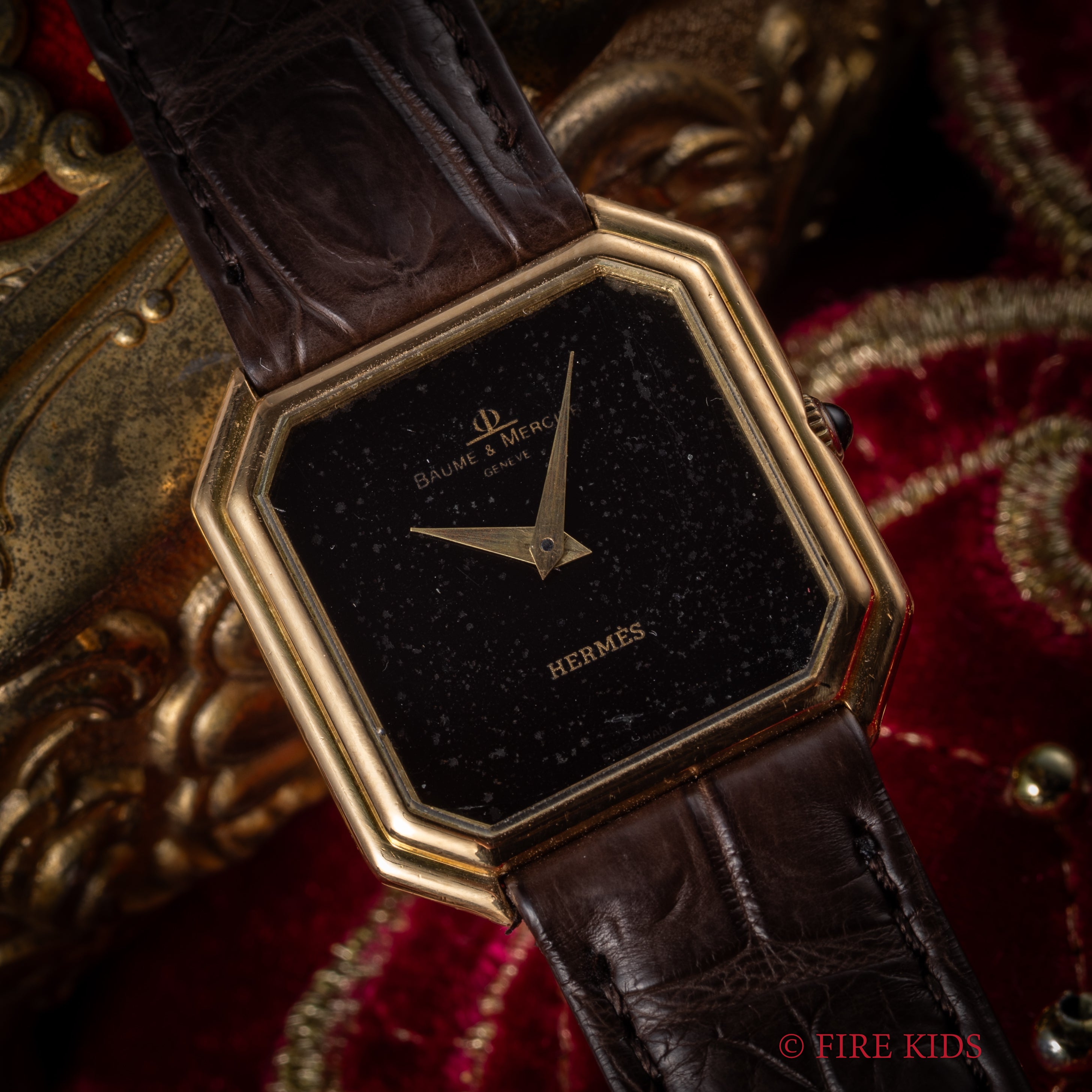 ボーム＆メルシェ　K18金無垢　エルメスWネーム　オクタゴン型　手巻　ref.38260 1970年代製