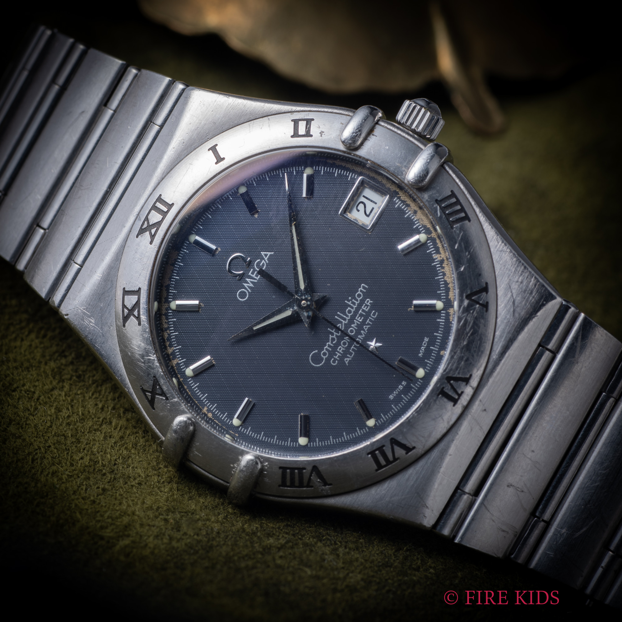 オメガ コンステレーション Ref.368.1201 1999年製 ブルーダイヤル 自動巻クロノメーター マンハッタン インテグレートブレス