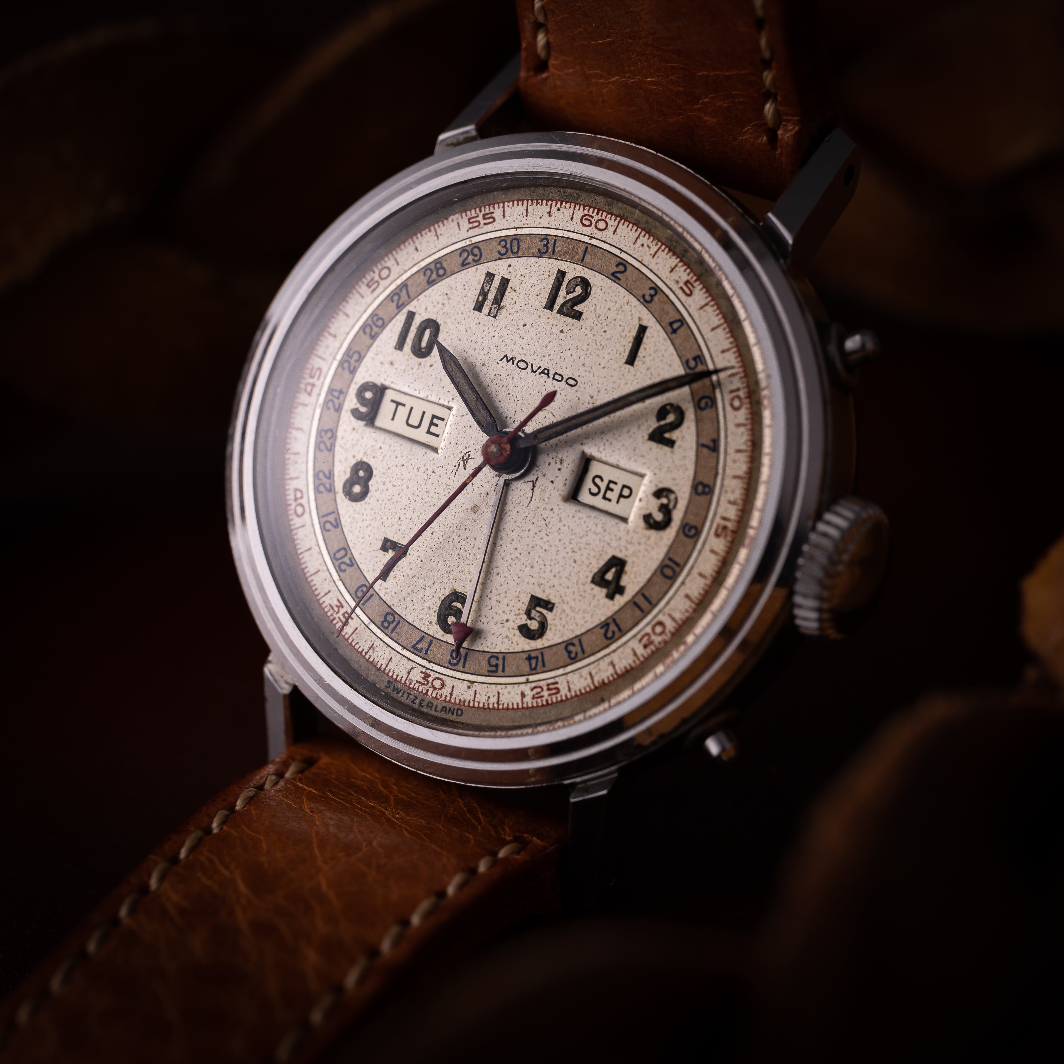 モバードカレンドグラフ 1940年代 トリプルカレンダー