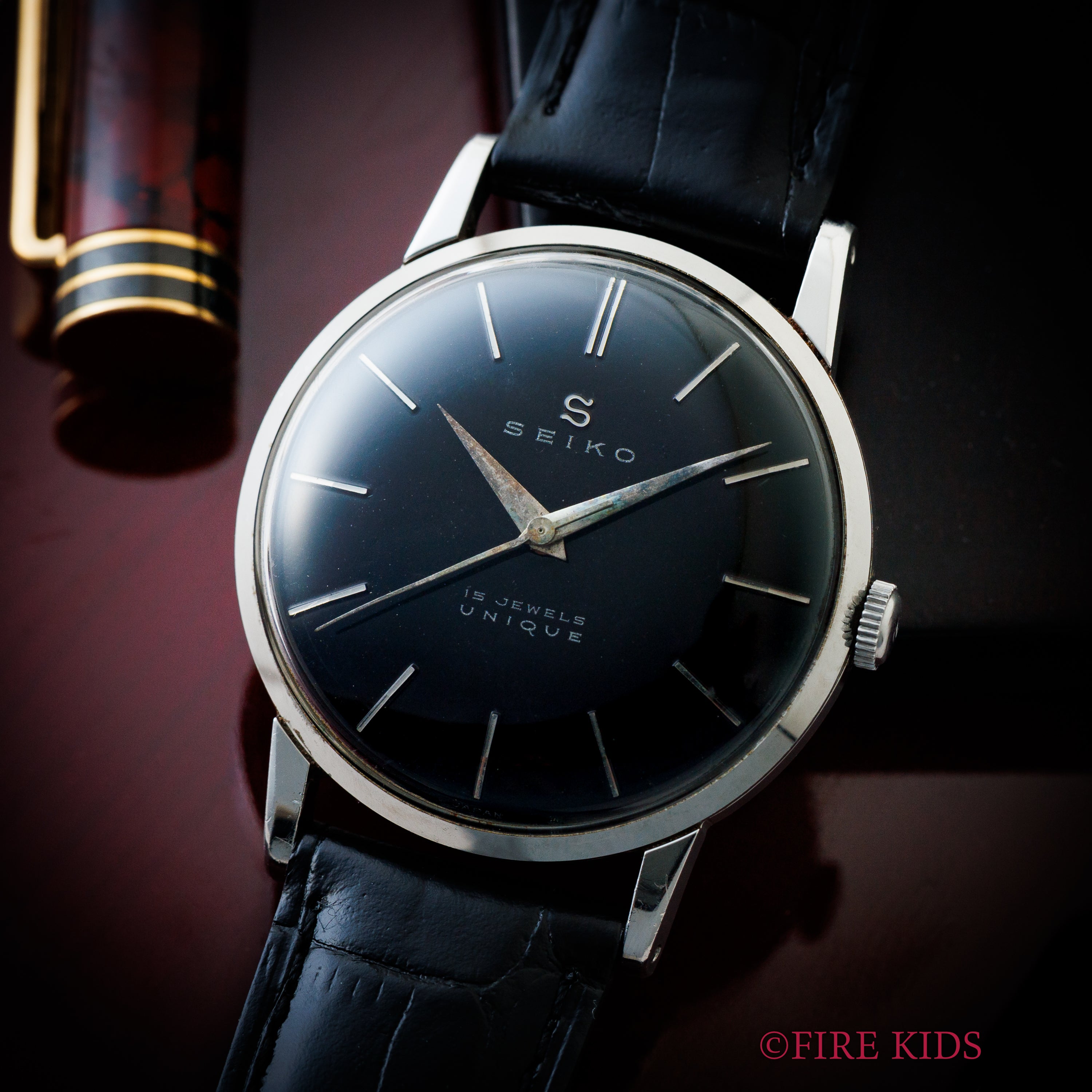 セイコー ユニーク ブラックダイヤル 1958年製 Ref.J14004A 手巻き ステンレスケース