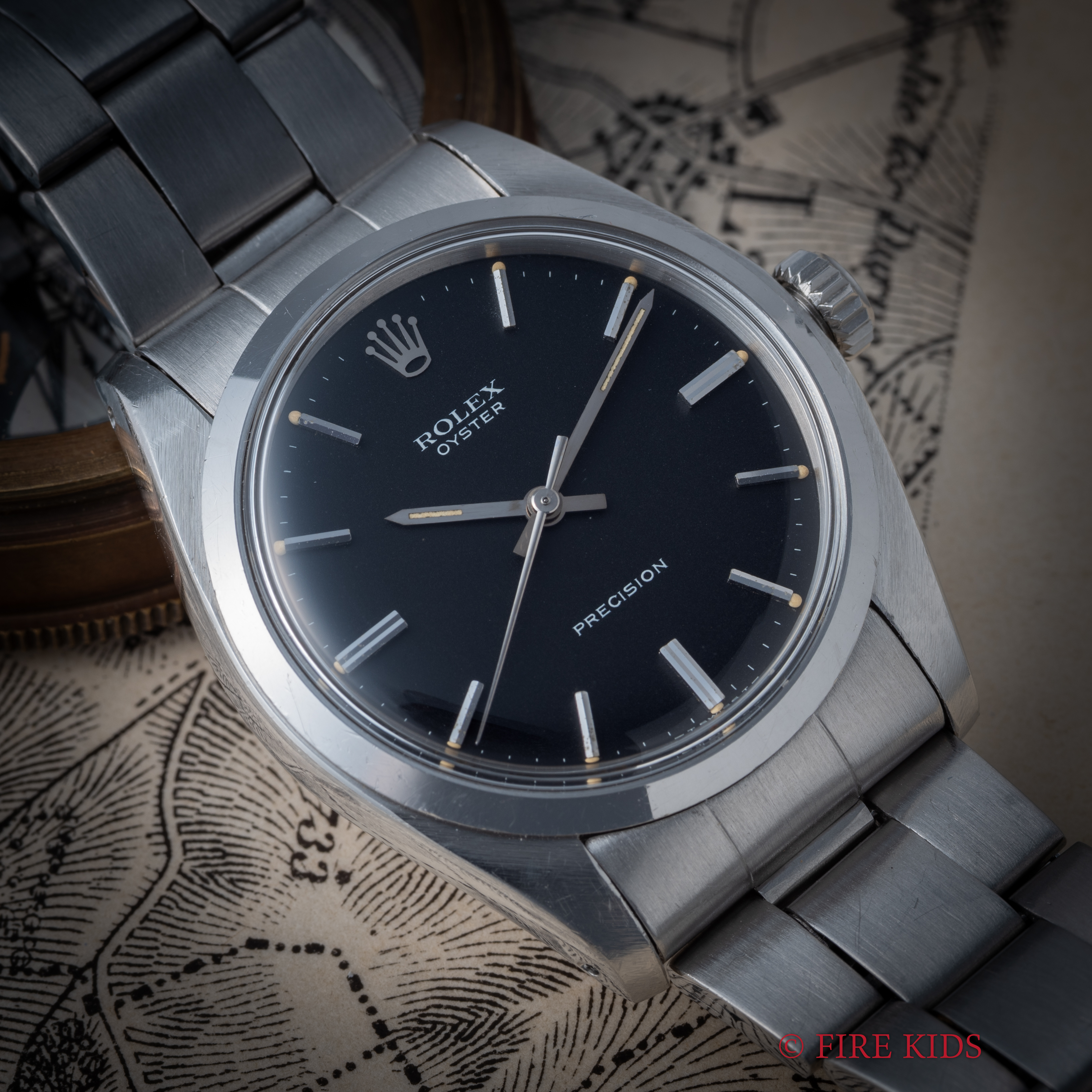 ロレックス オイスター マットブラックダイヤル 1972年製 手巻き 純正巻きブレス