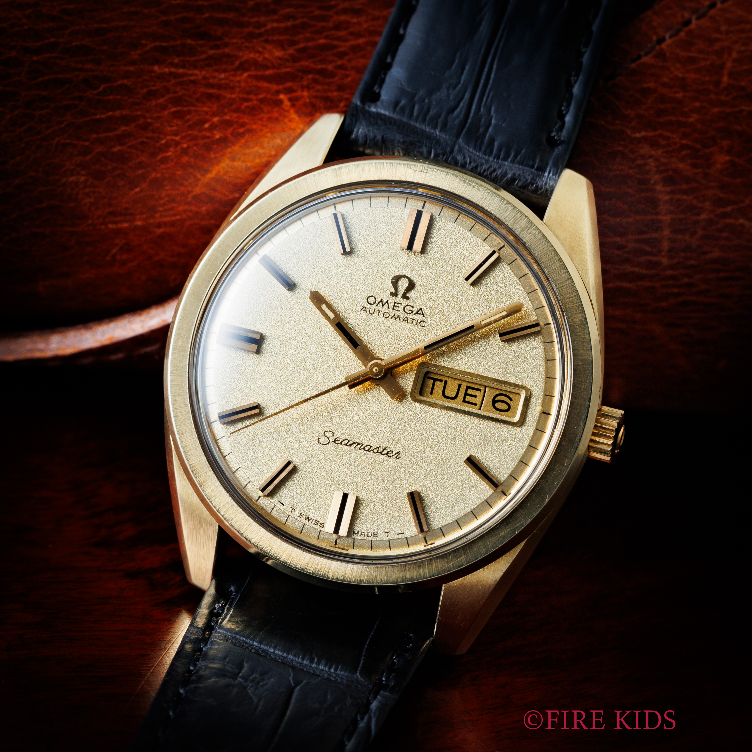 オメガ シーマスター Ref.166.031 Cal.752 1969年製 梨地ダイヤル 金張り/ステンバック