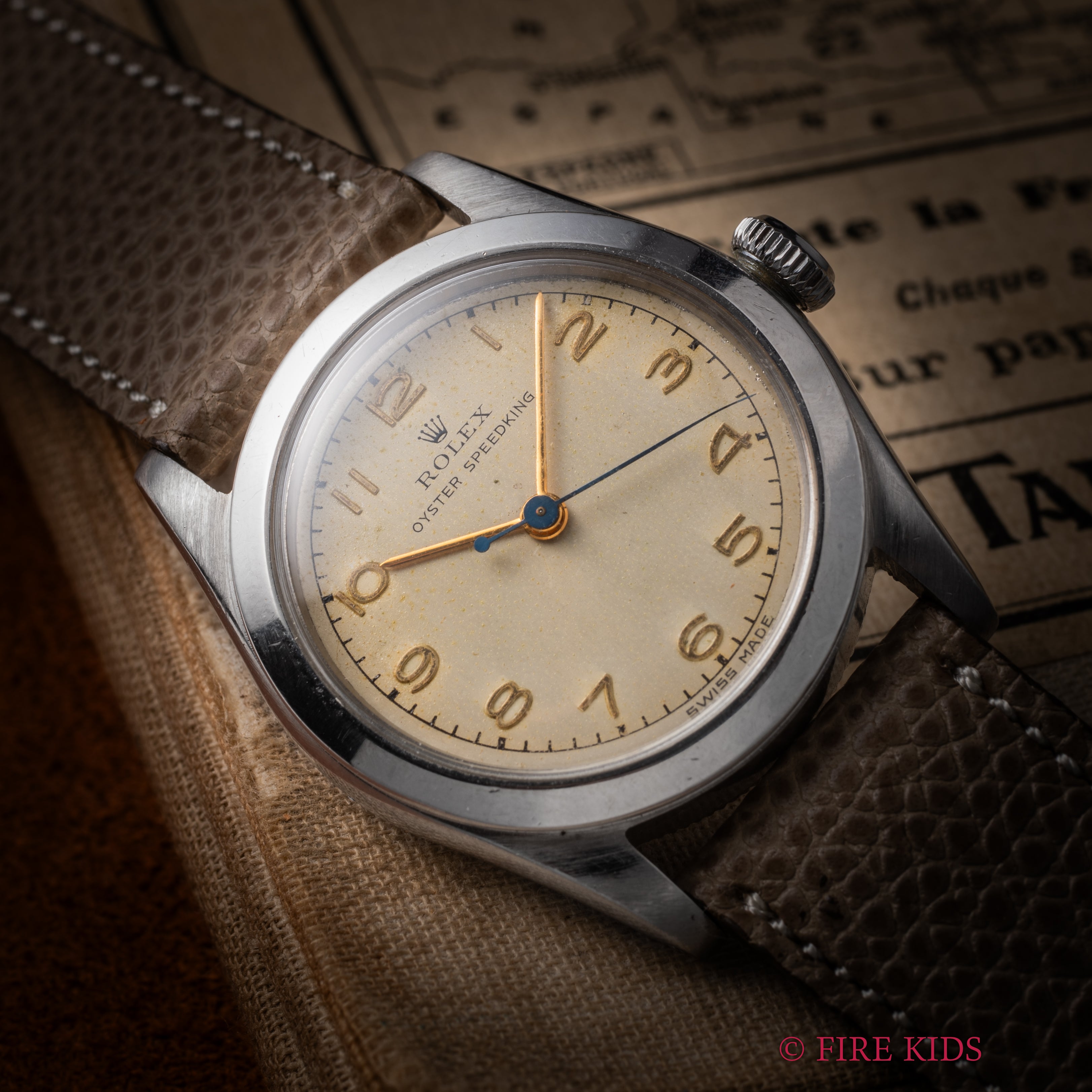 ロレックス スピードキング 1947年製 Ref.4220 全アラビアダイヤル