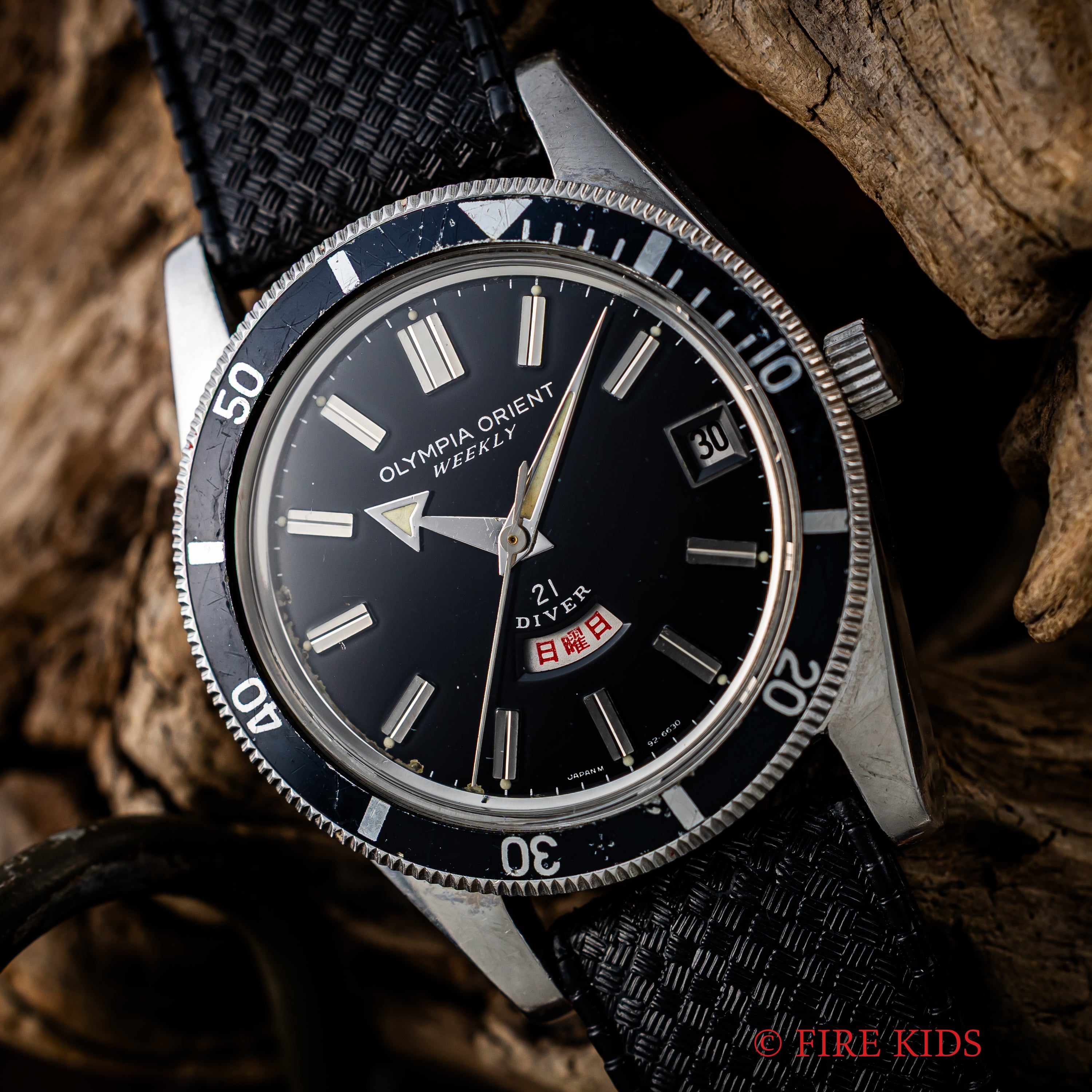 オリンピア オリエント ウィークリー 21ダイバー 1960年代 日本語曜日 アローハンド 手巻