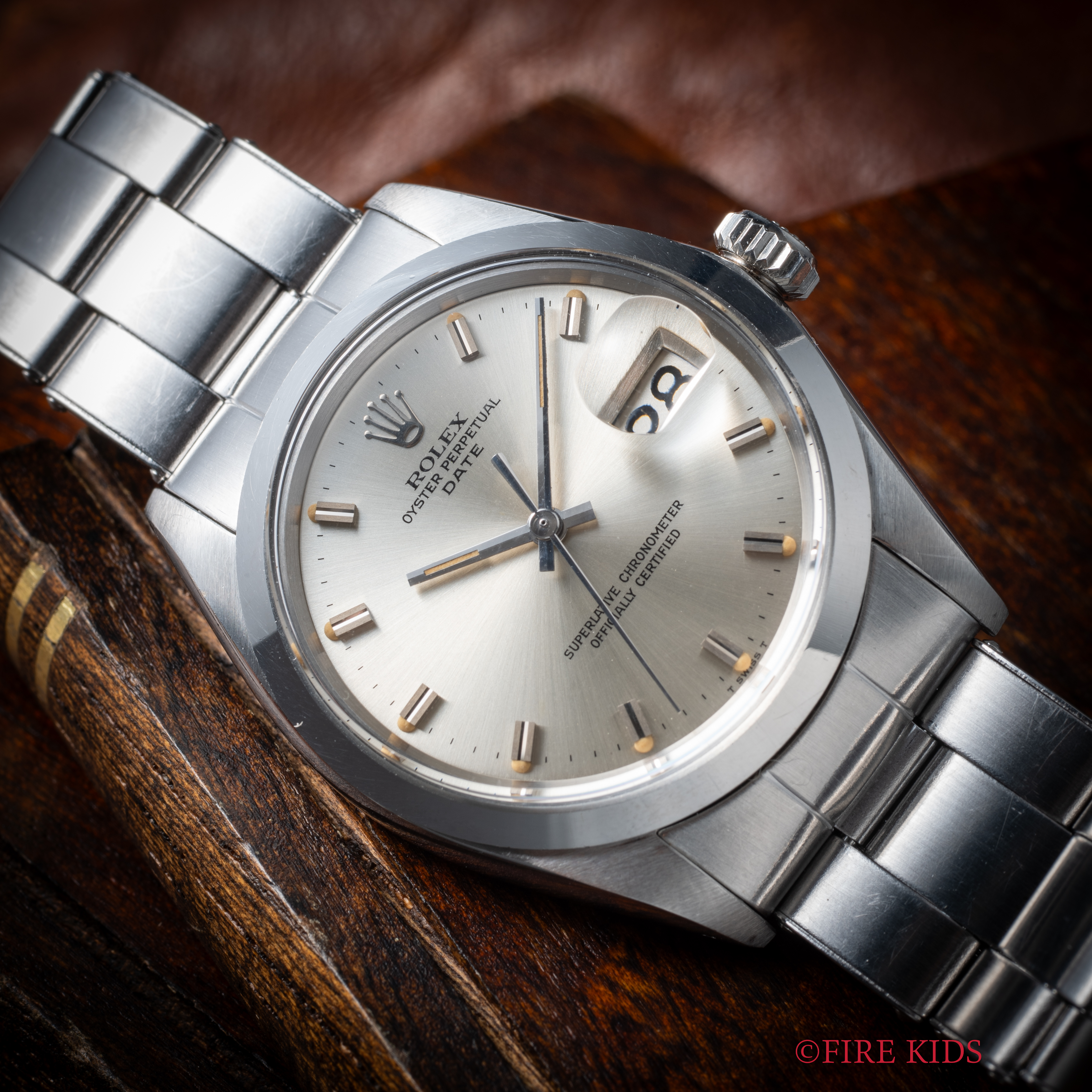 ロレックス 1968年製 オイスターパーペチュアルデイト Ref.1500 純正オイスターブレス　箱、ギャラ、クロノメーター証付