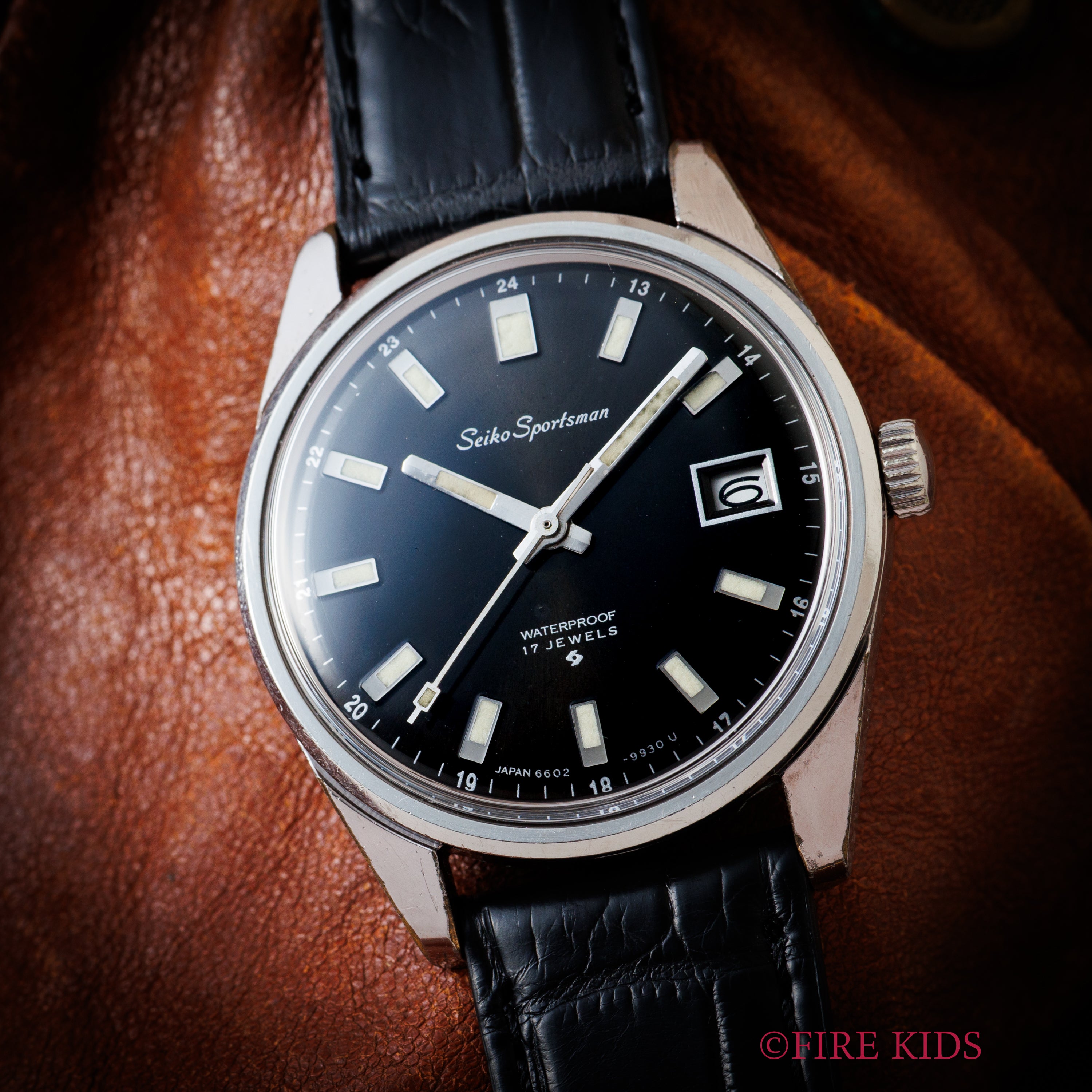 セイコー スポーツマン 1968年製 ブラックミラー文字盤 手巻き Ref.6602-9982 Cal.6602B