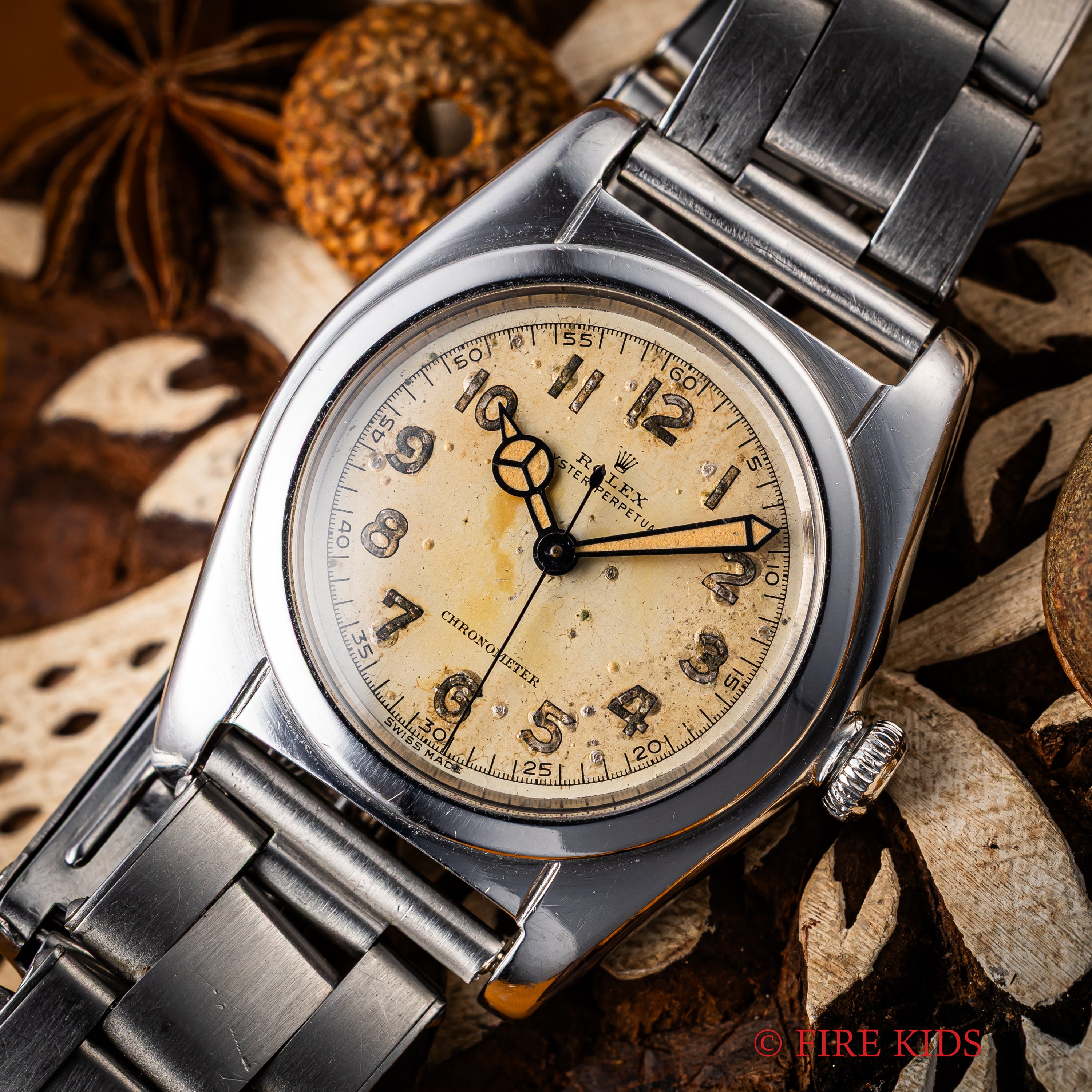 ロレックス バブルバック 1945年製 Ref.2940 メルセデスハンド 全アラビアダイヤル