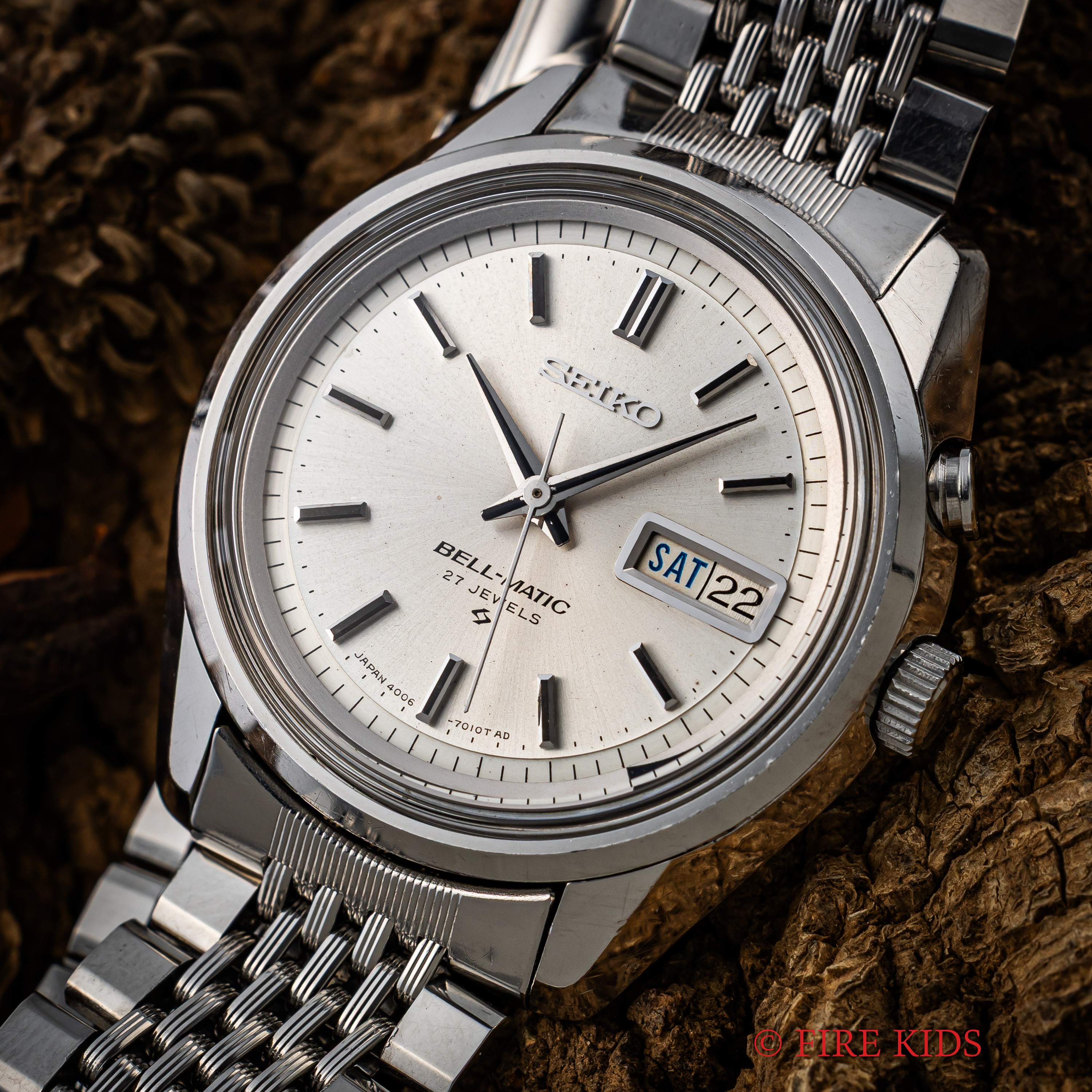 セイコー ベルマチック 1967年製 ステンレス 自動巻き アラームウォッチ Ref.4006－7010 純正ブレス