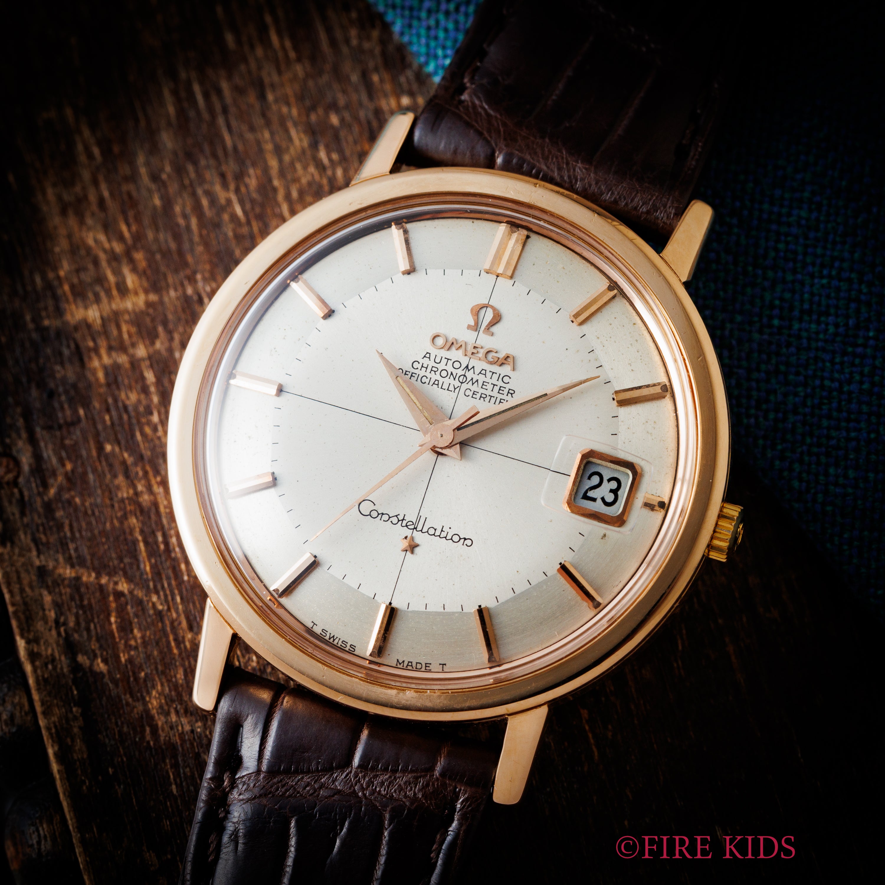 オメガ 1966年製 コンステレーション 18金無垢ピンクゴールドケース 自動巻クロノメーター Ref.168.004 Cal.561