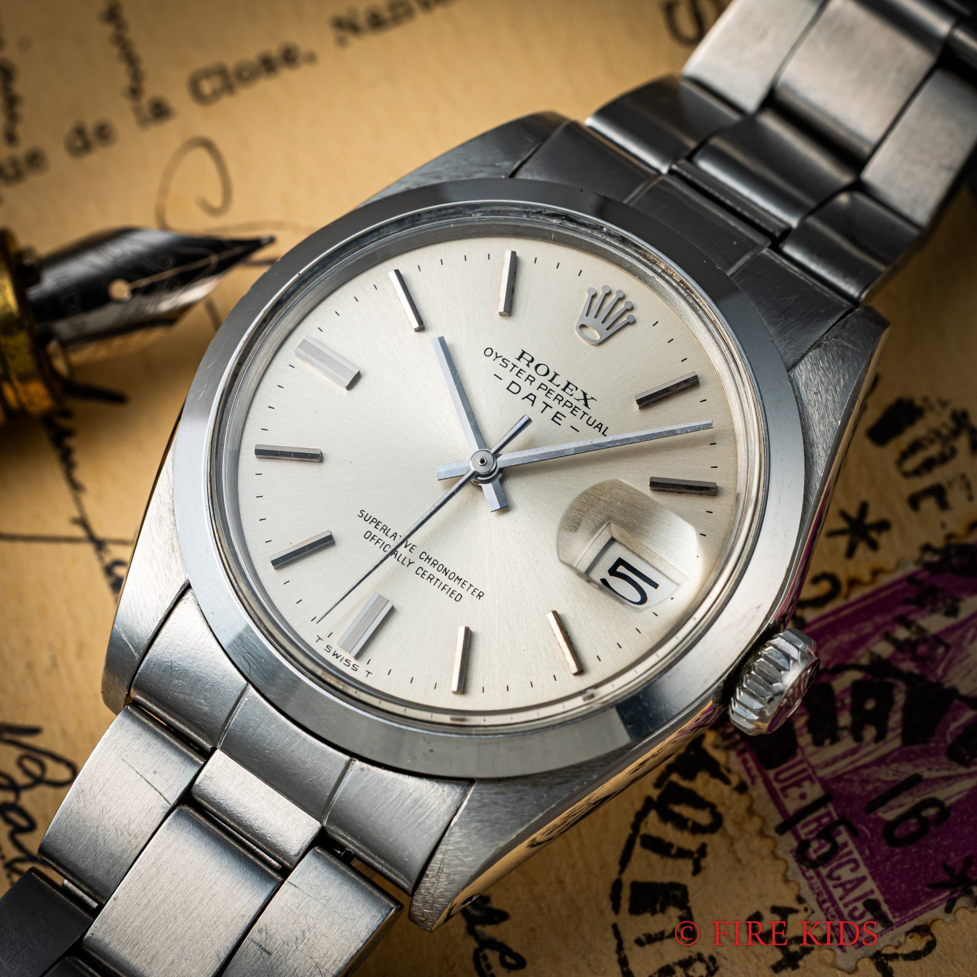 ロレックス　オイスターパーペチュアルデイト　ノンルミナス　Ref.1500 1971年製　シルバー