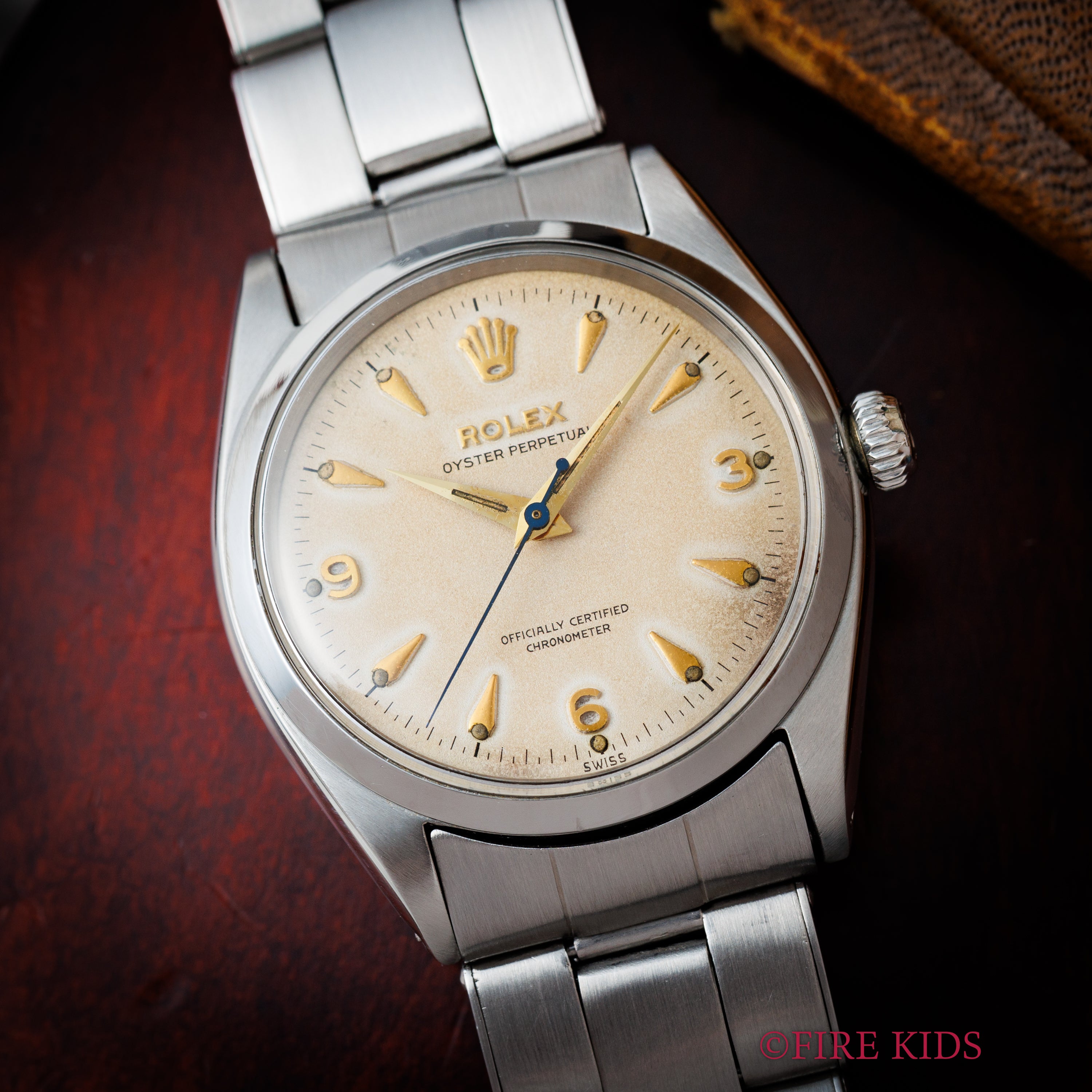 ロレックス Ref.6564 1955年製 純正リベットエクステンションブレス Cal.1030 エクスプローラーダイヤル