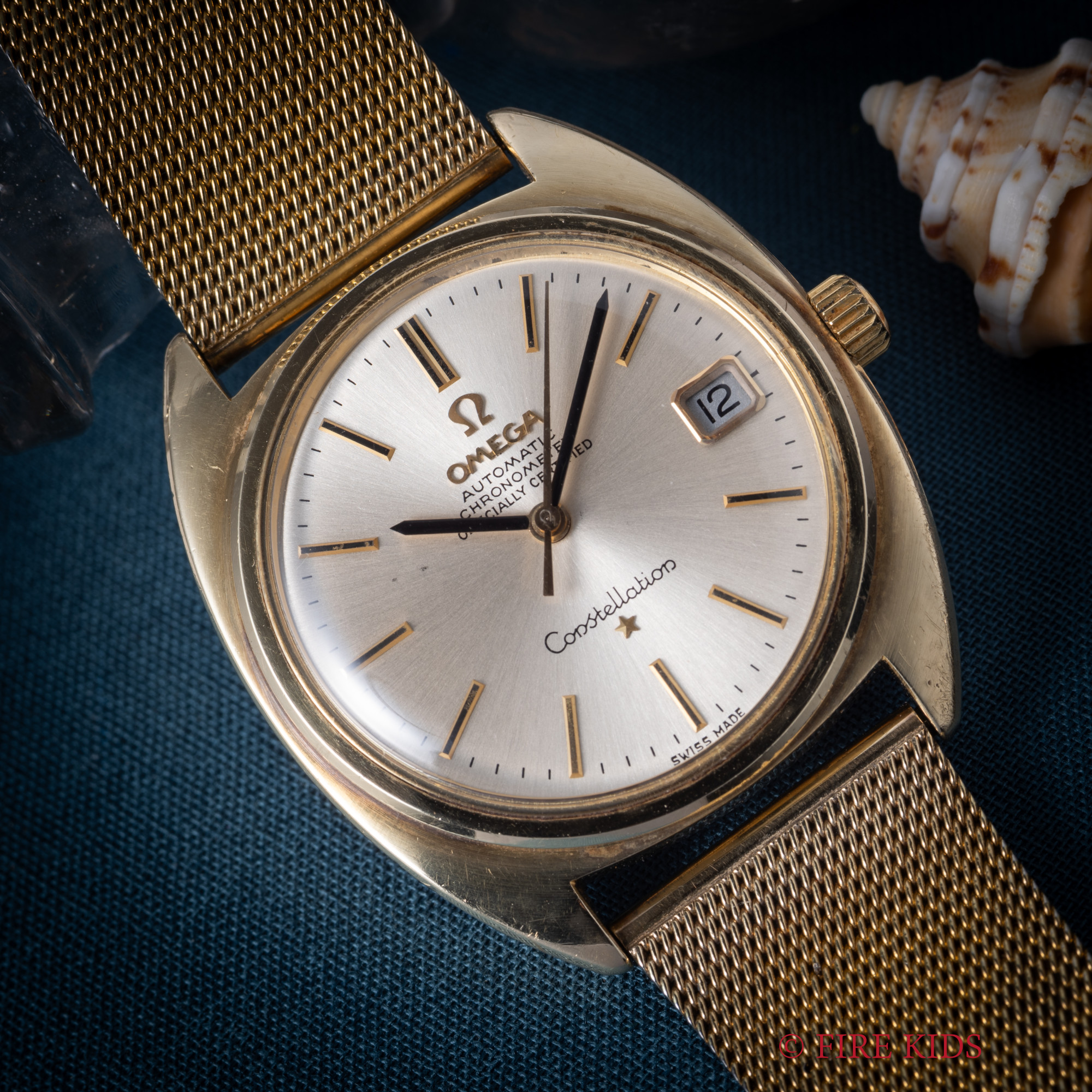 オメガ コンステレーション Cライン前期 ジェラルドジェンタデザイン 1968年製 自動巻きクロノメーター トップゴールドケース 純正ブレス