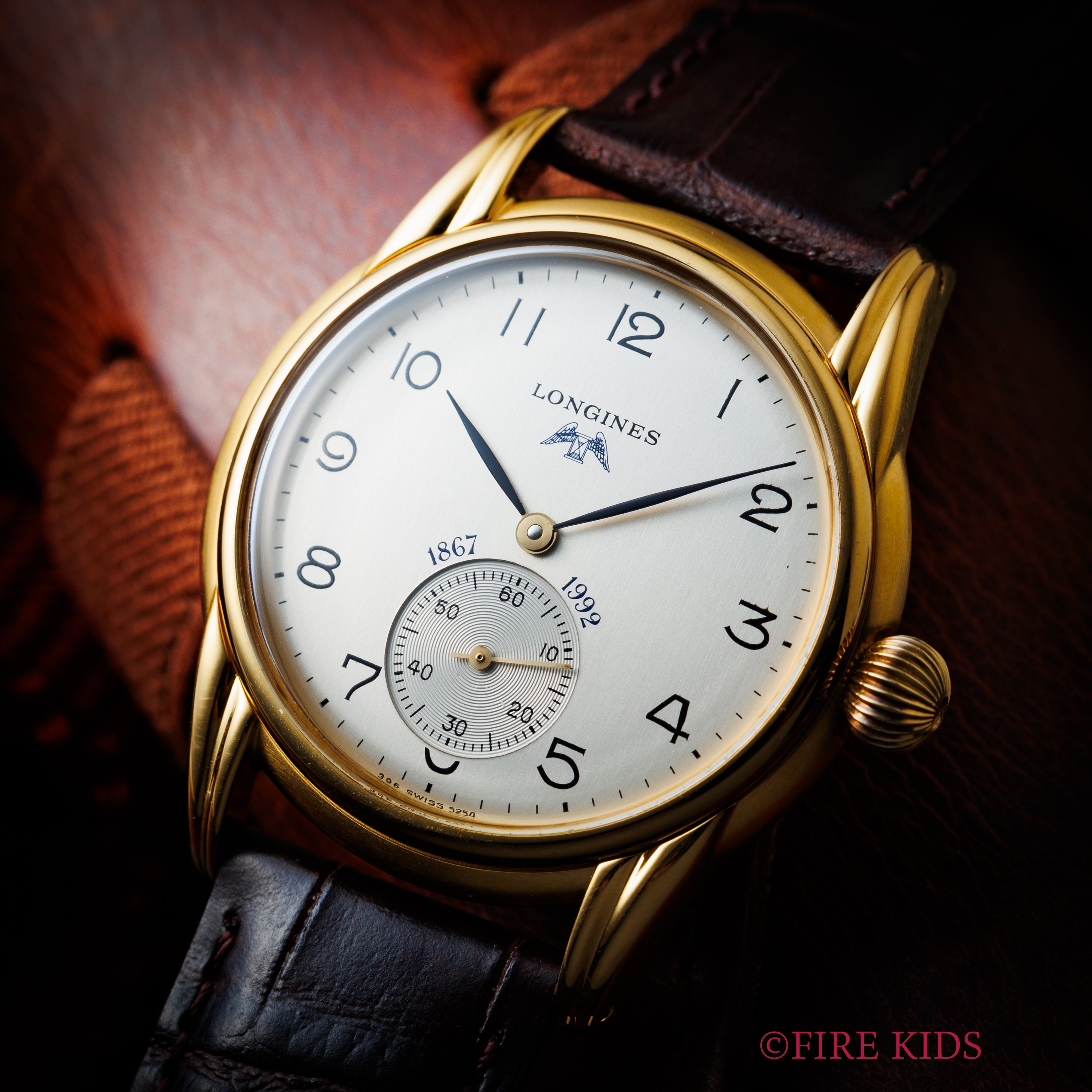 ロンジン 1992年製 工場創立125周年モデル 全アラビアダイヤル スモールセコンド手巻 純正尾錠