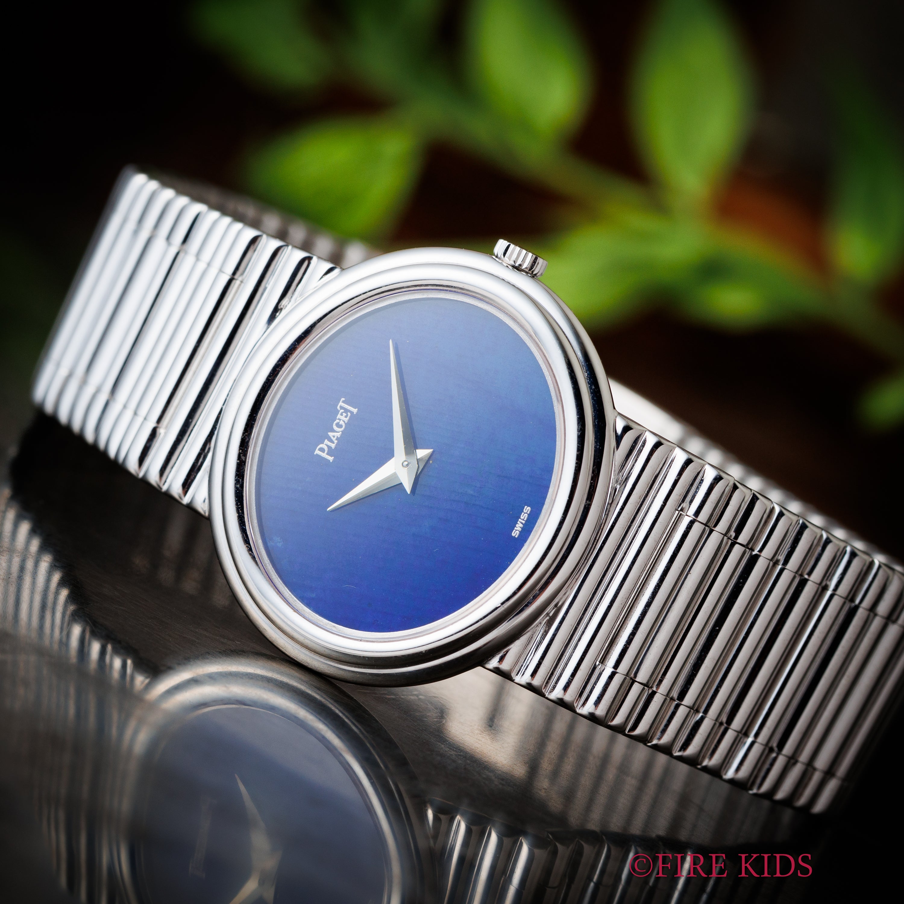 ピアジェ 1980年代製 ラピスラズリダイヤル 18金ホワイトゴールド 純正ブレス