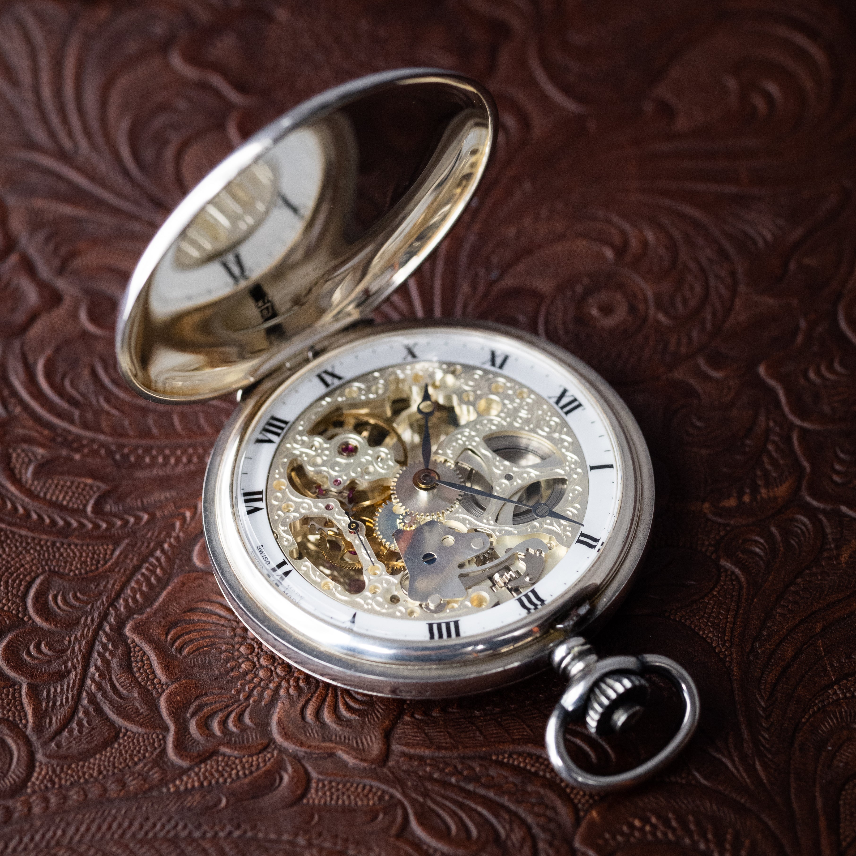 アエロウォッチ 銀無垢ポケット 両面スケルトン 2000年代