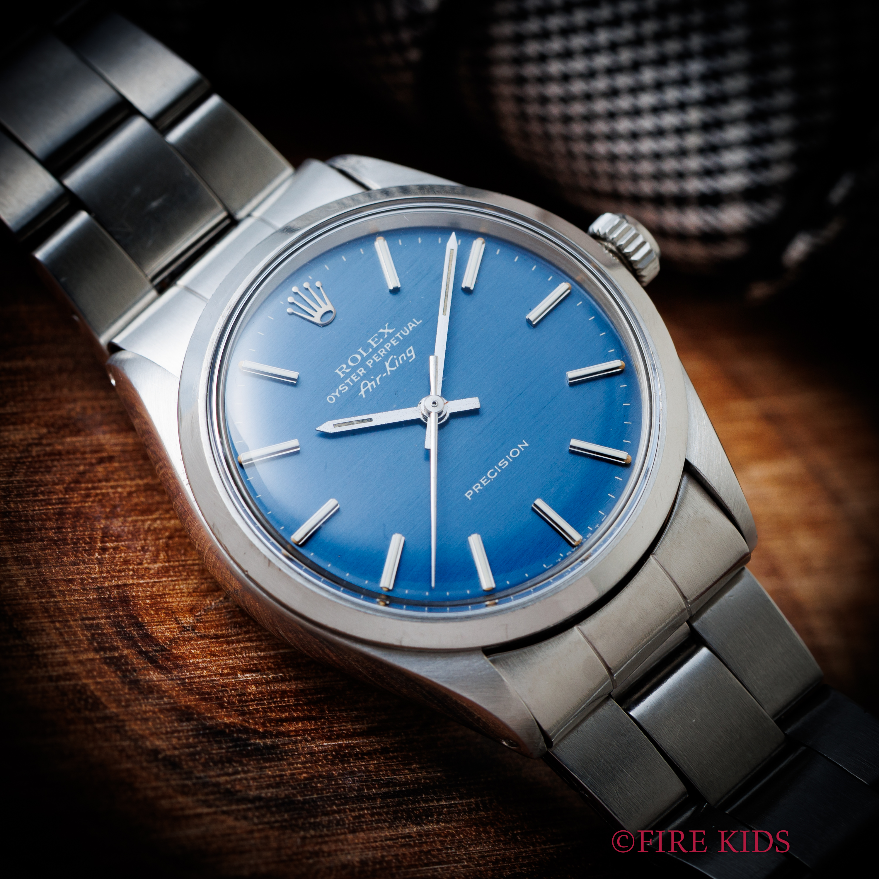 ロレックス エアキング ブルー 1972年製 自動巻きノンデイト 純正巻きブレス