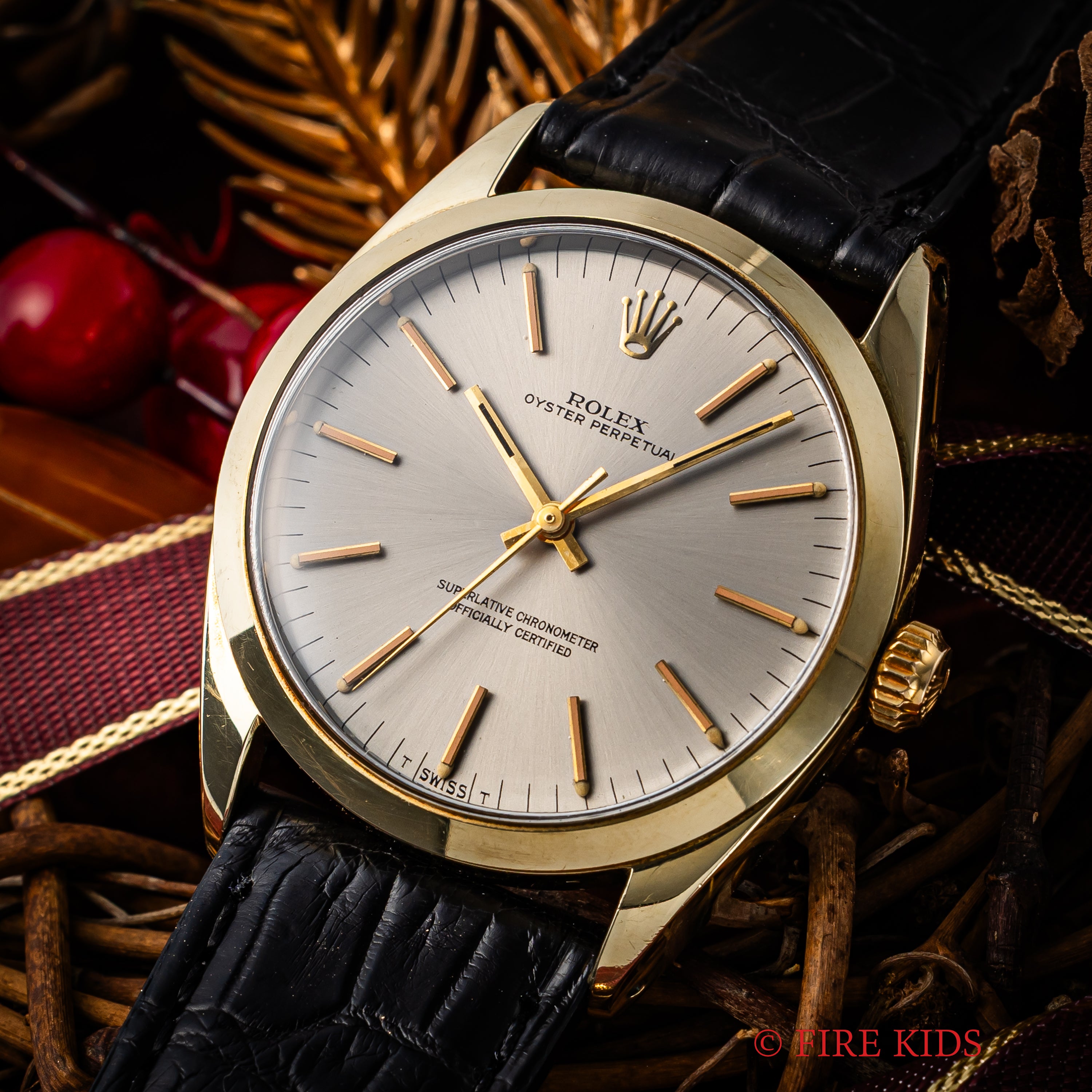 ロレックス オイスターパーペチュアル 1967年製 Ref.1024 金張りステンバックケース ノンデイト