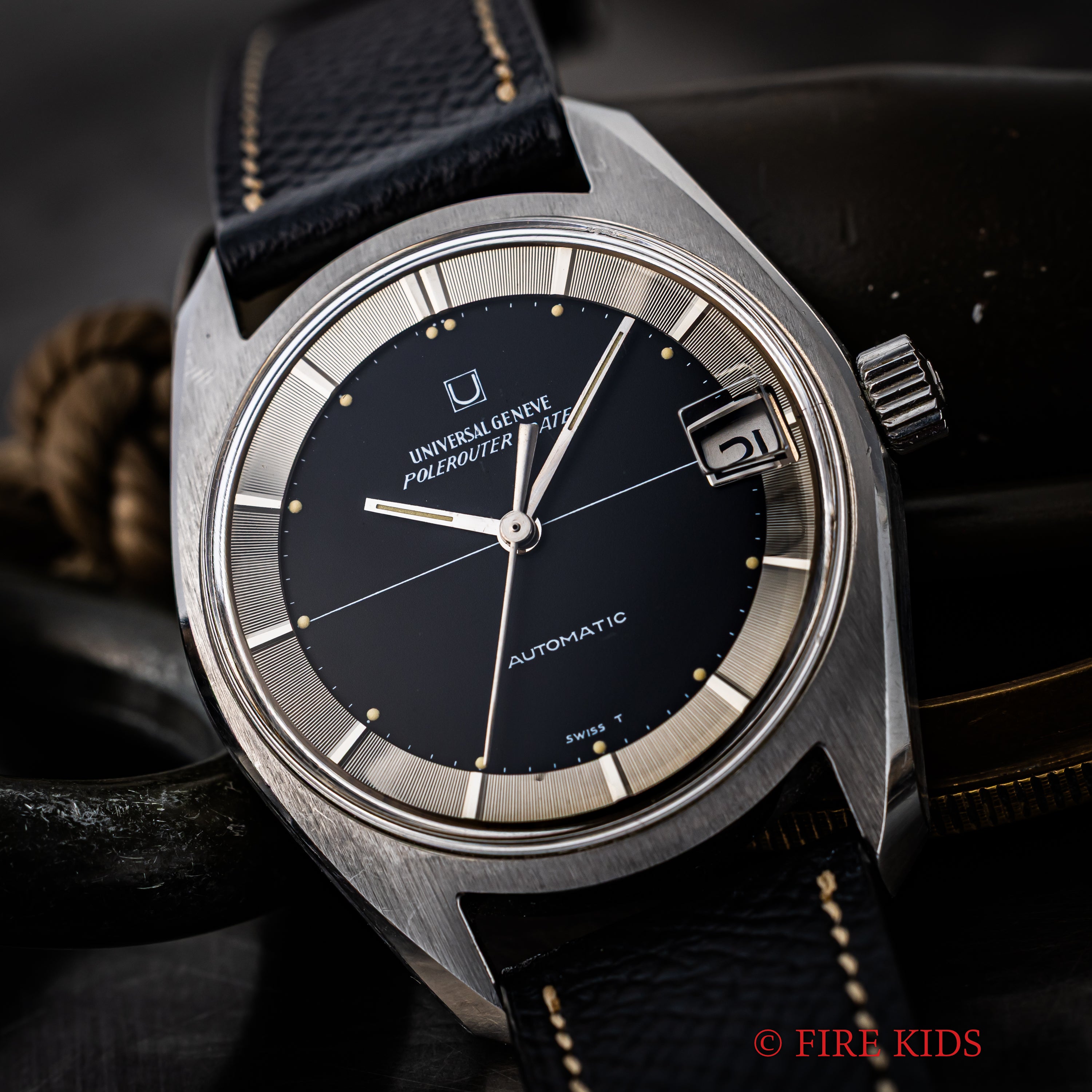 ユニバーサルジュネーブ ポールルーター マットブラック 1967年製 マイクロローター 自動巻き