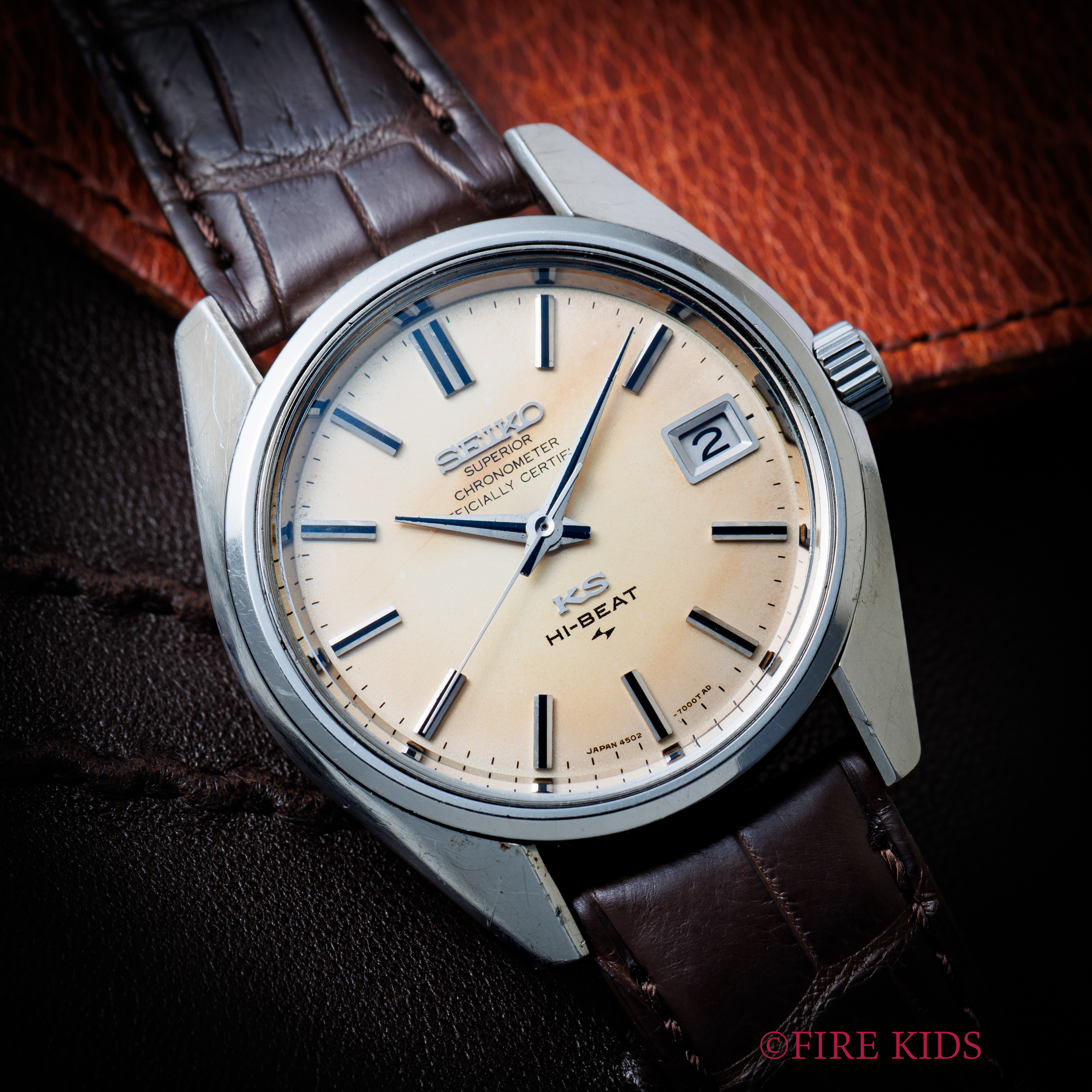 キングセイコー スーペリアクロノメーター パティーナダイヤル 1969年製 Ref.4502-7000 45KS 純正尾錠付き