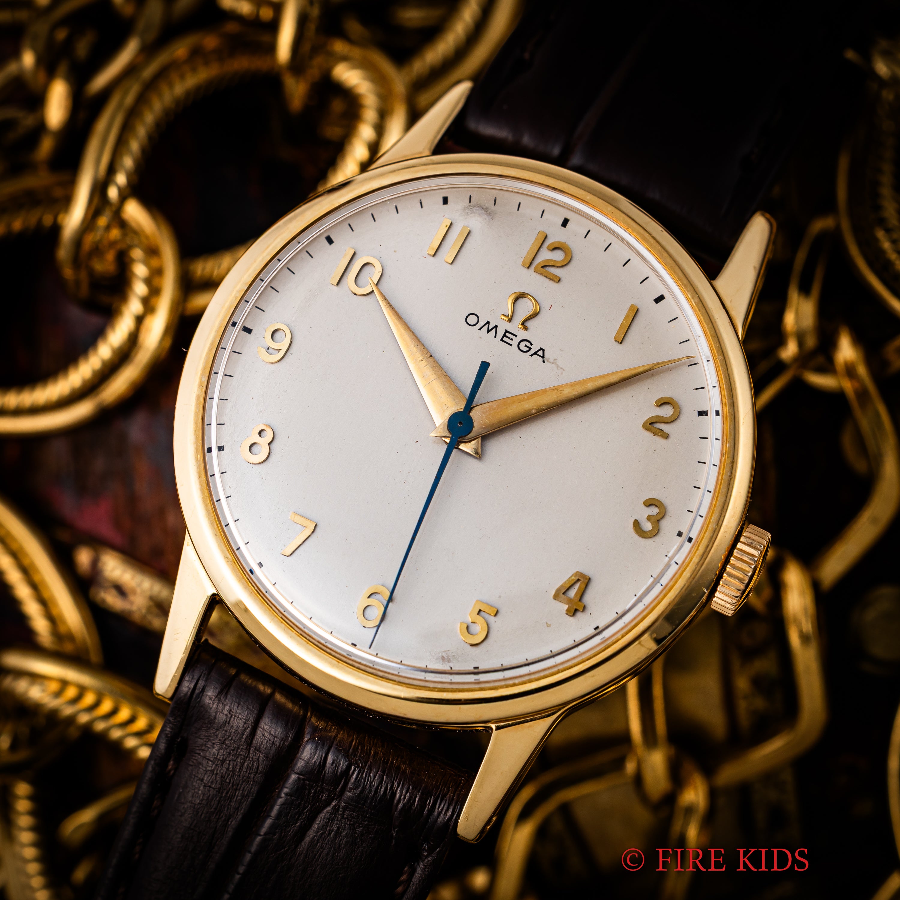 オメガ 30mmキャリバー 1961年製 全アラビア Cal.285 USケース 18金イエローゴールド