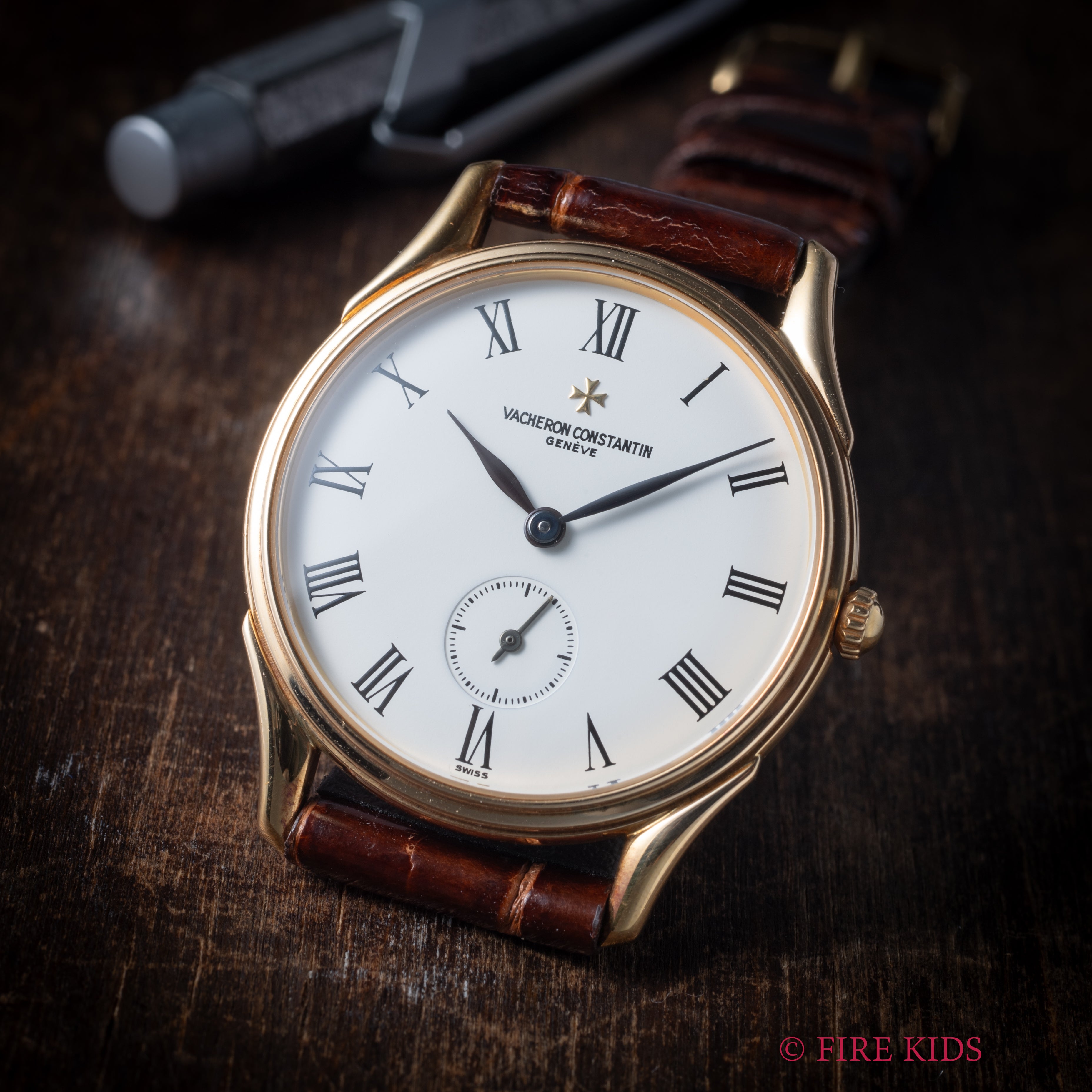 ヴァシュロン・コンスタンタン クラシックジュビリー 1990年代製 手巻き 18金無垢イエローゴールド 純正金無垢尾錠、純正革ベルト付き