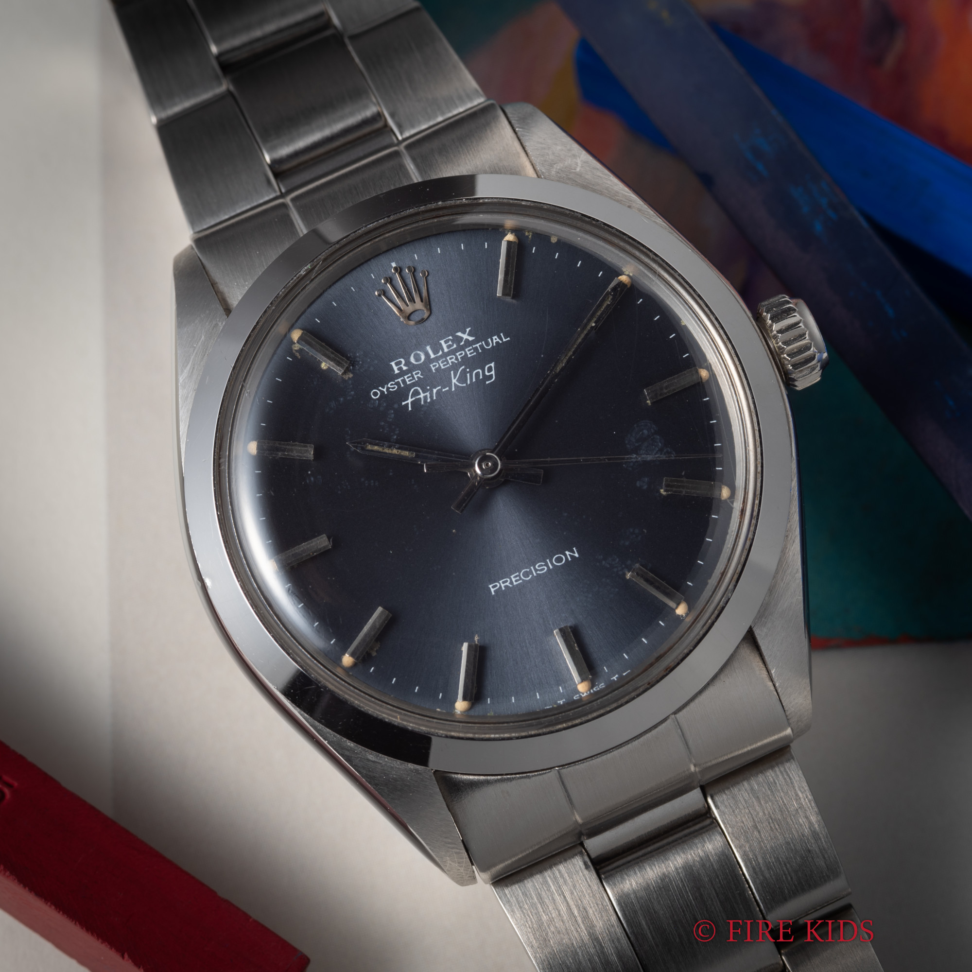 ロレックス エアキング Ref.5500 ブルーダイヤル 1973年製 純正巻きブレス 自動巻きノンデイト ミントコンディション