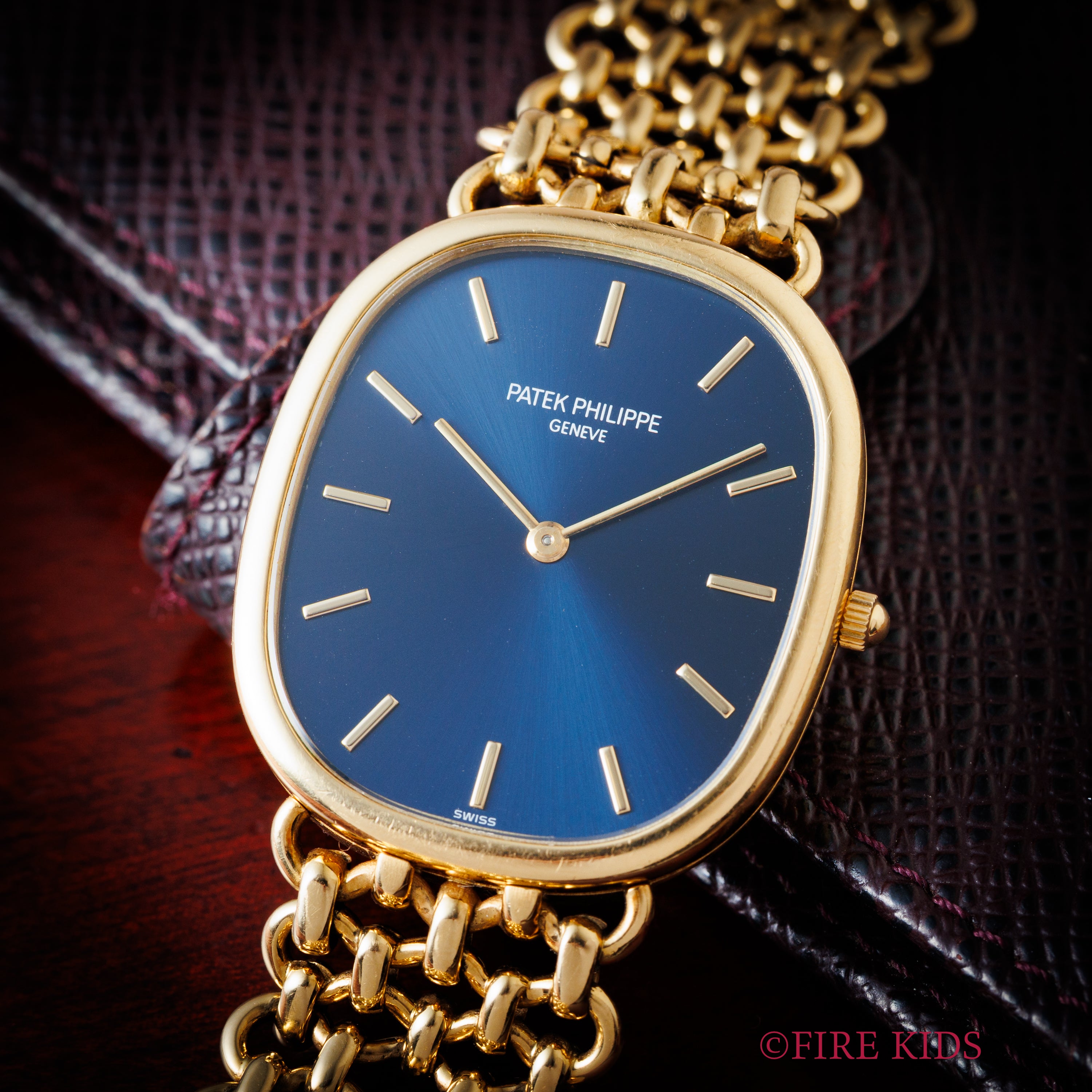 パテック・フィリップ ゴールデンエリプス ジャンボ Ref.3738/6 1980年代製 18金イエローゴールド 自動巻き 純正18金ブレス