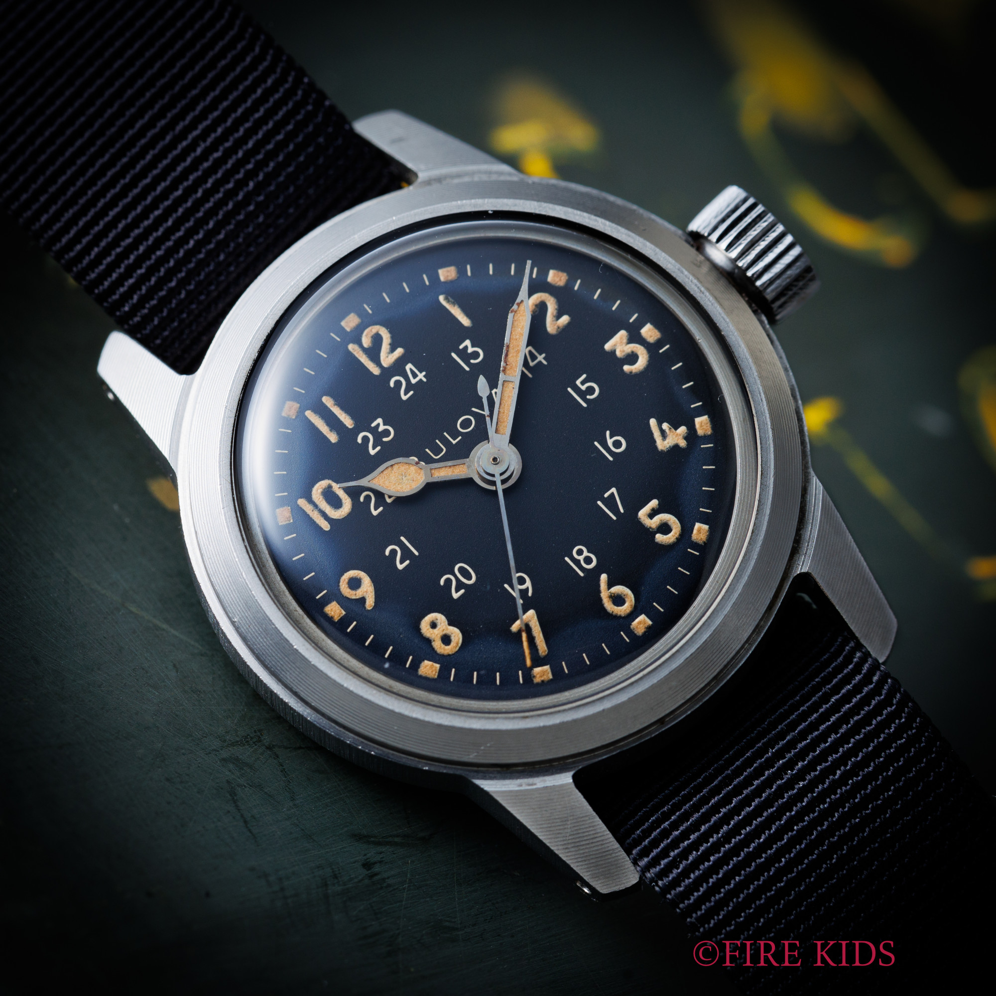 ブローバ 1950年代製 アメリカ軍用時計 ハック付き 手巻き アラビアダイヤル