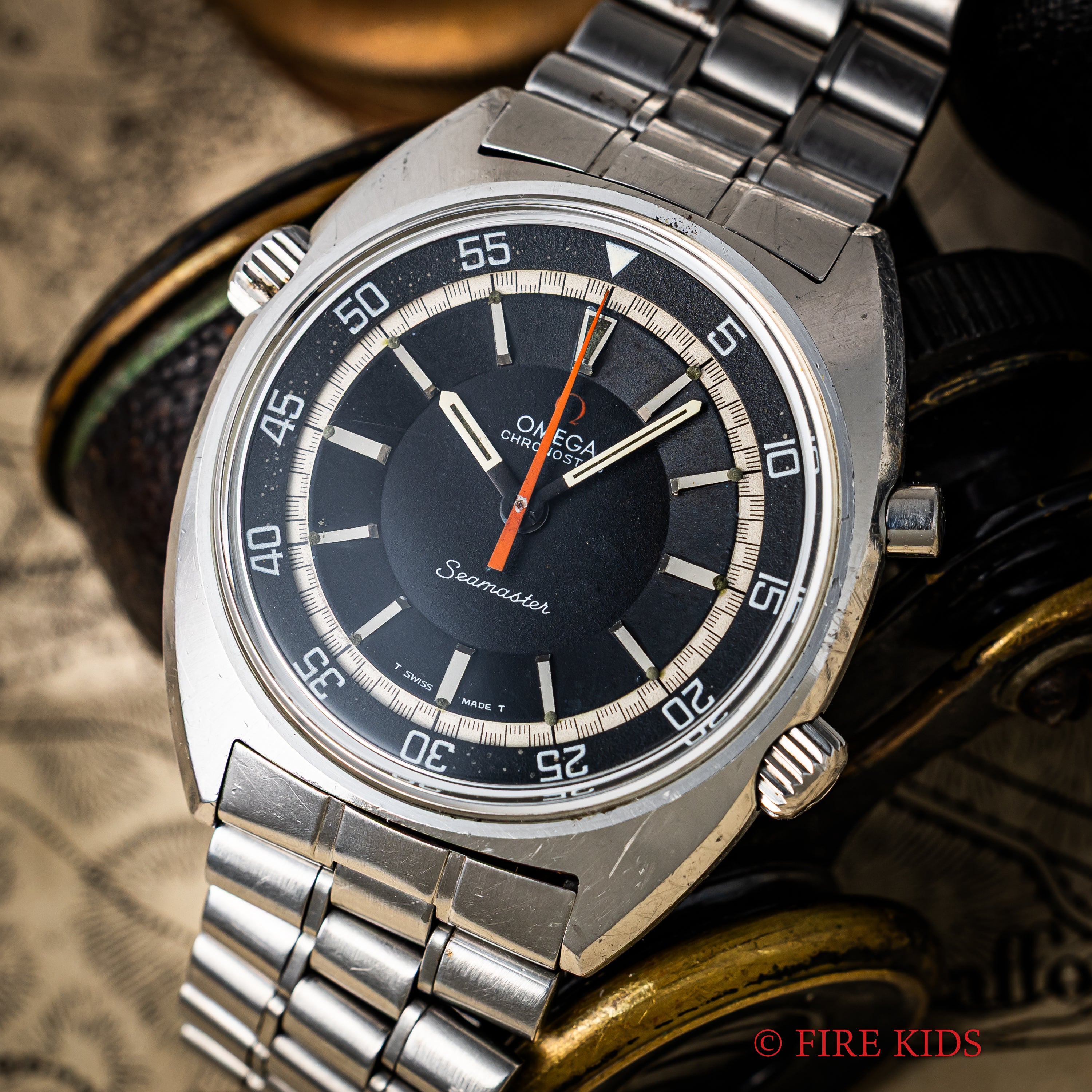 オメガ クロノストップ 手巻き Cal.865 1969年製 純正ブレス付き