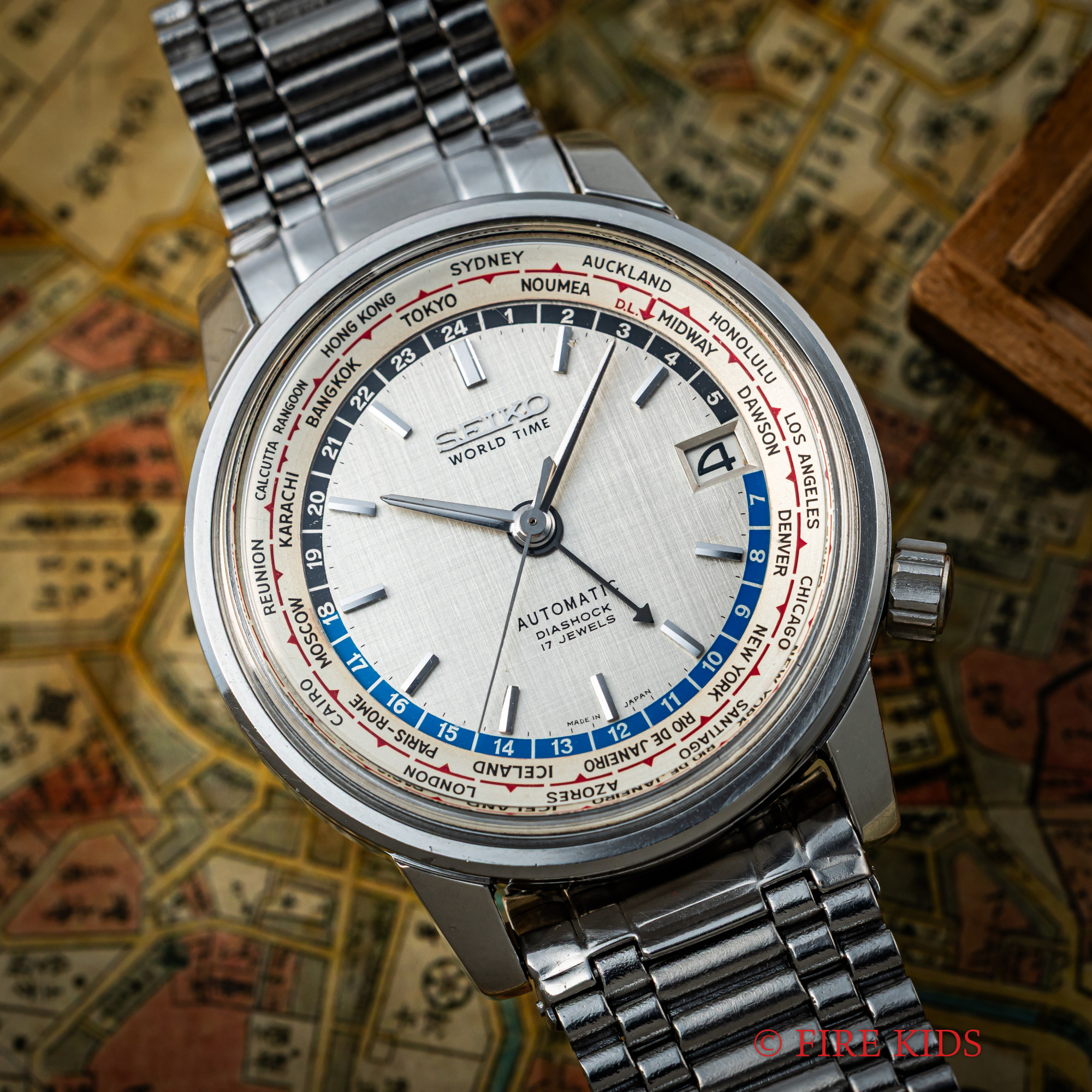 セイコー ワールドタイム ファーストモデル 1964年製 東京オリンピック記念モデル 自動巻 オリジナルブレス