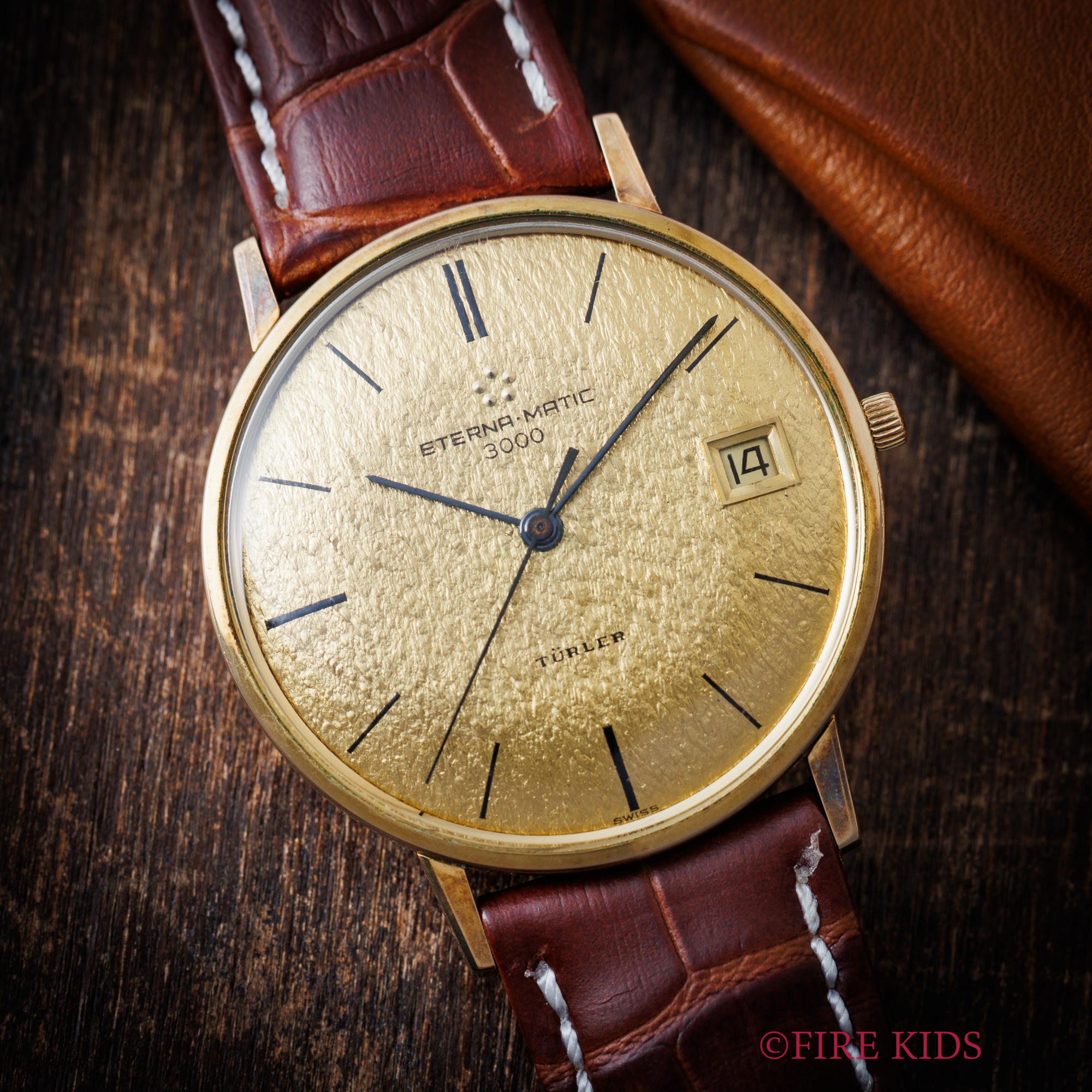 エテルナマチック3000 チューラーWネーム 1960年代製 自動巻 40ミクロン金張り